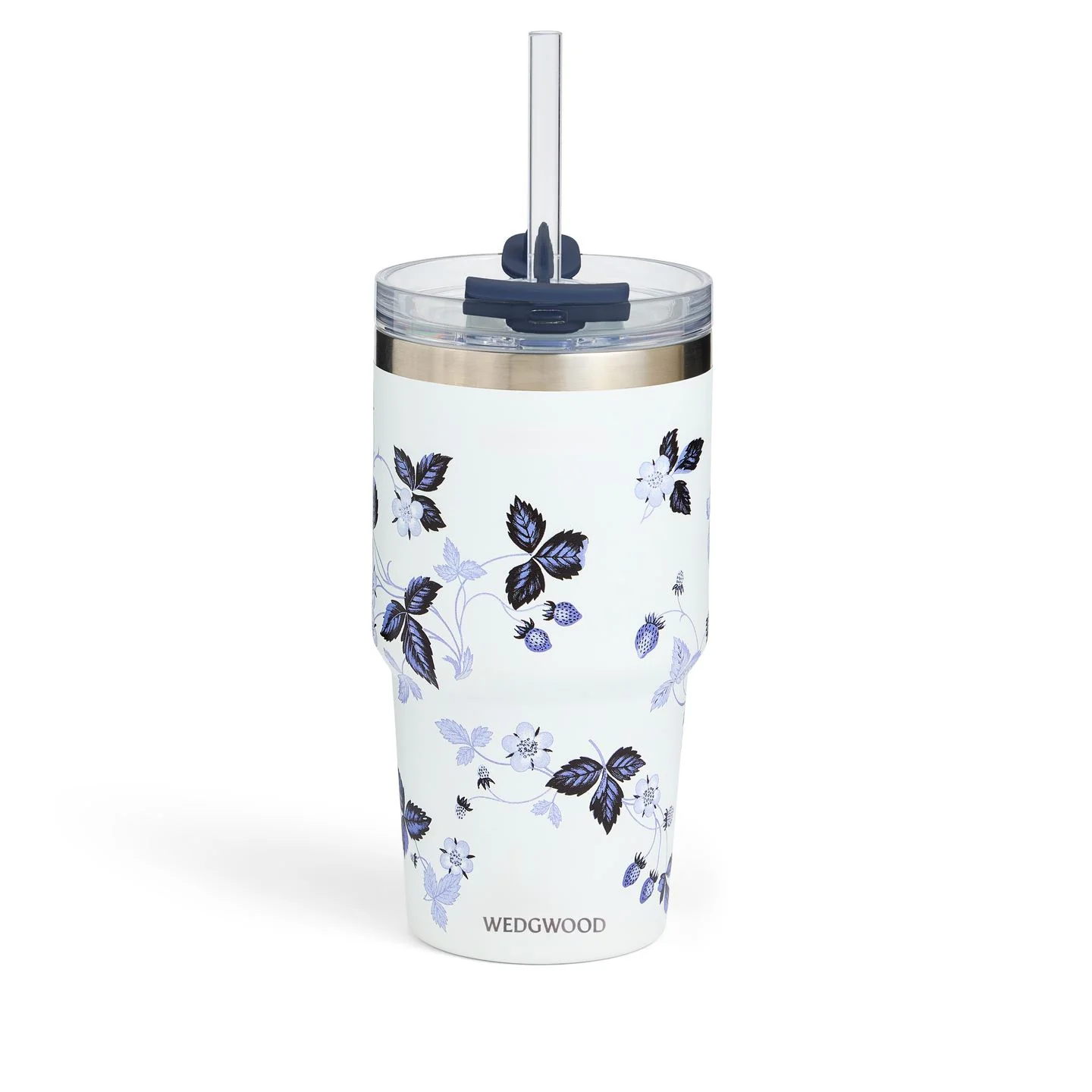 Wild Strawberry Inky Blue Tumbler with Straw