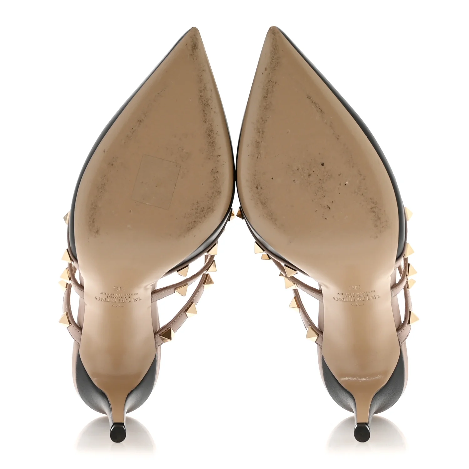Nappa Rockstud 90mm Cage Mules 36 Black Poudre