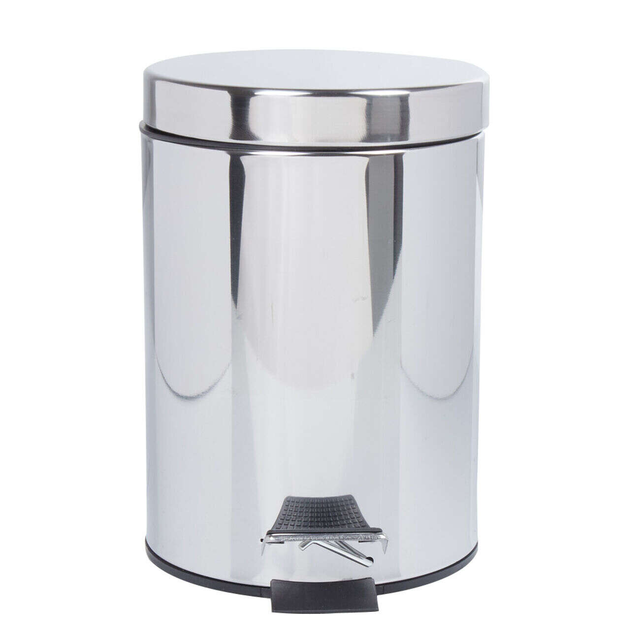 Poubelle salle de bain 3 L grise chromée