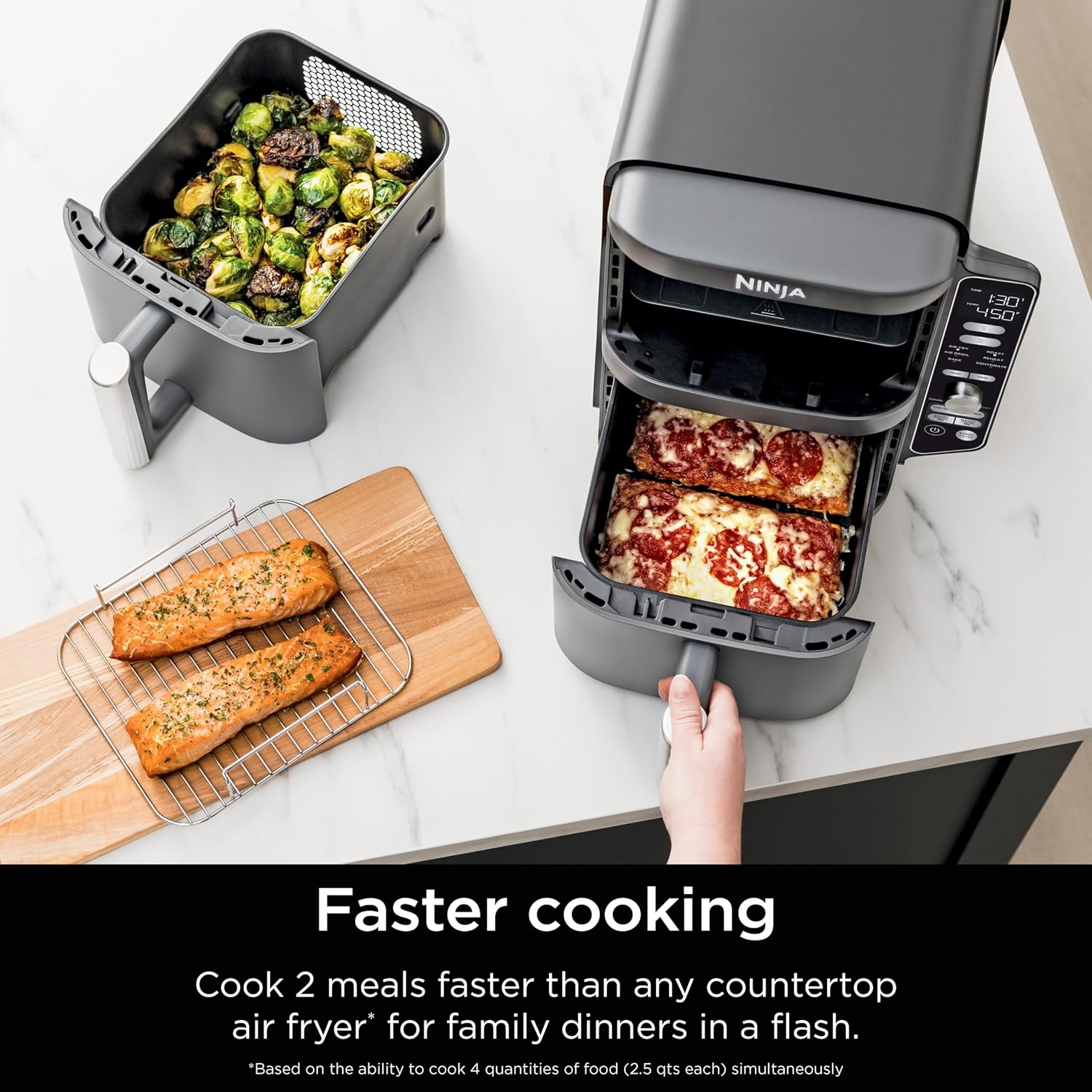 Ninja Air Fryer DoubleStack XL, 10 Qt, 6-in-1, Deep Gray, SL401