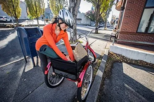 Tricycle Schwinn Meridian 2025 pour adultes (hommes et femmes), vélo de plage à trois roues, roues de 26 pouces, cadre bas, selle large, panier arrière pliable.