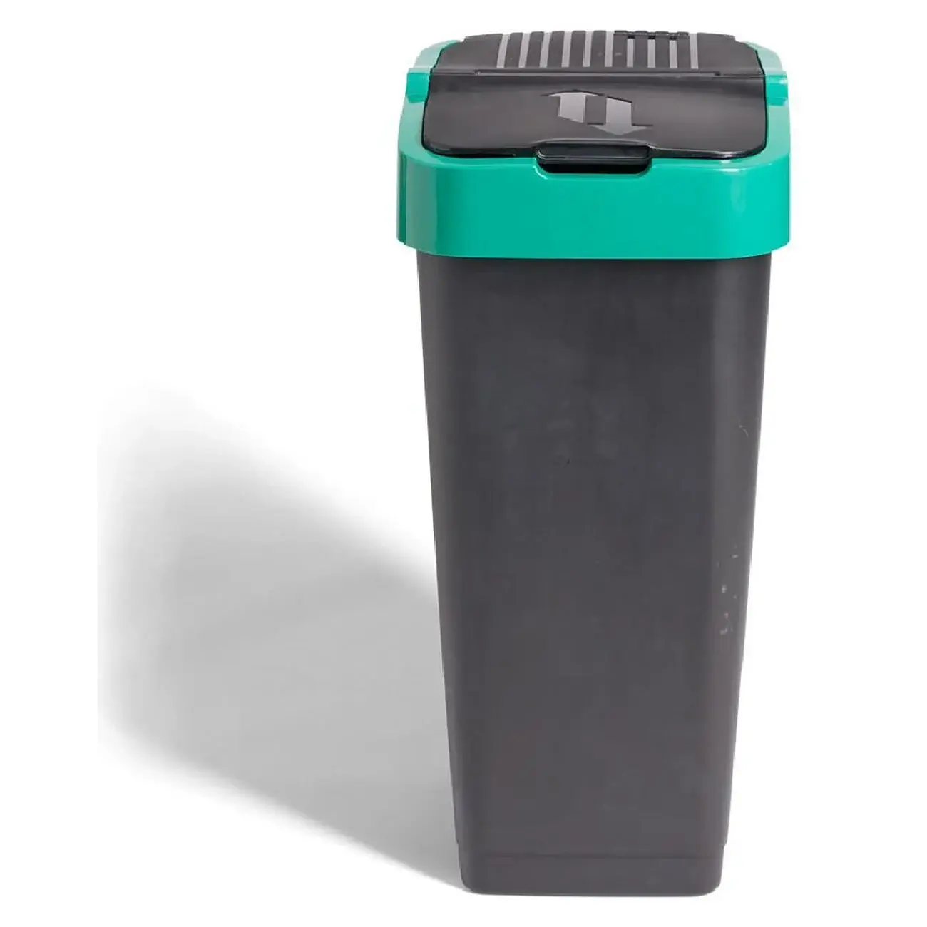 Poubelle de tri pour verre 60L plastique vert et noir