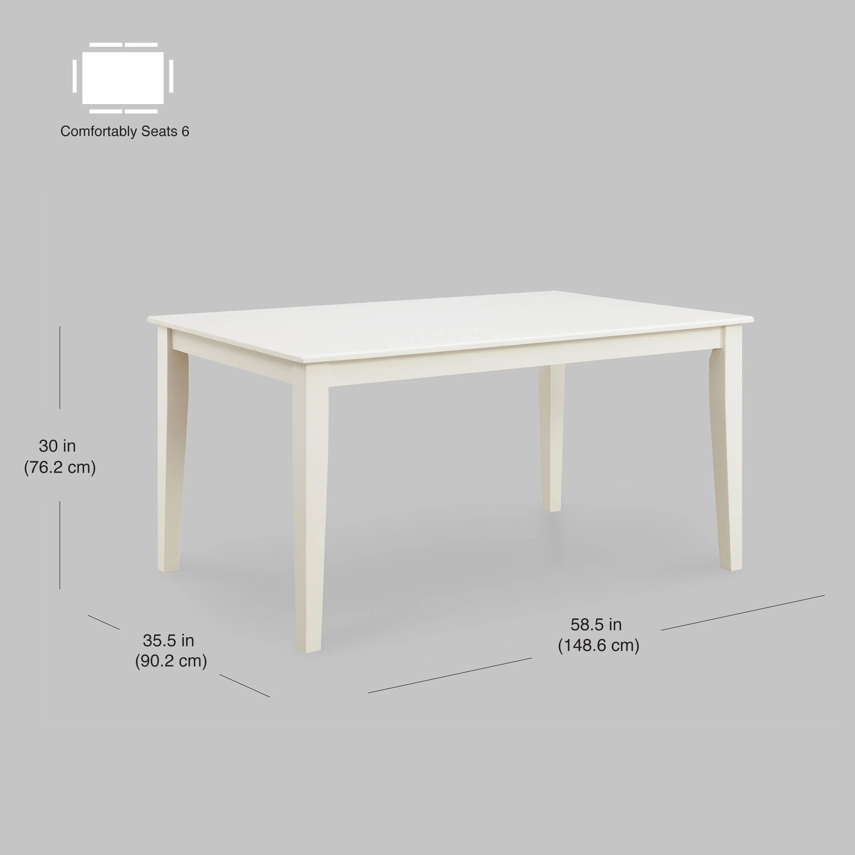Better Homes & Gardens Bankston Dining Table, White