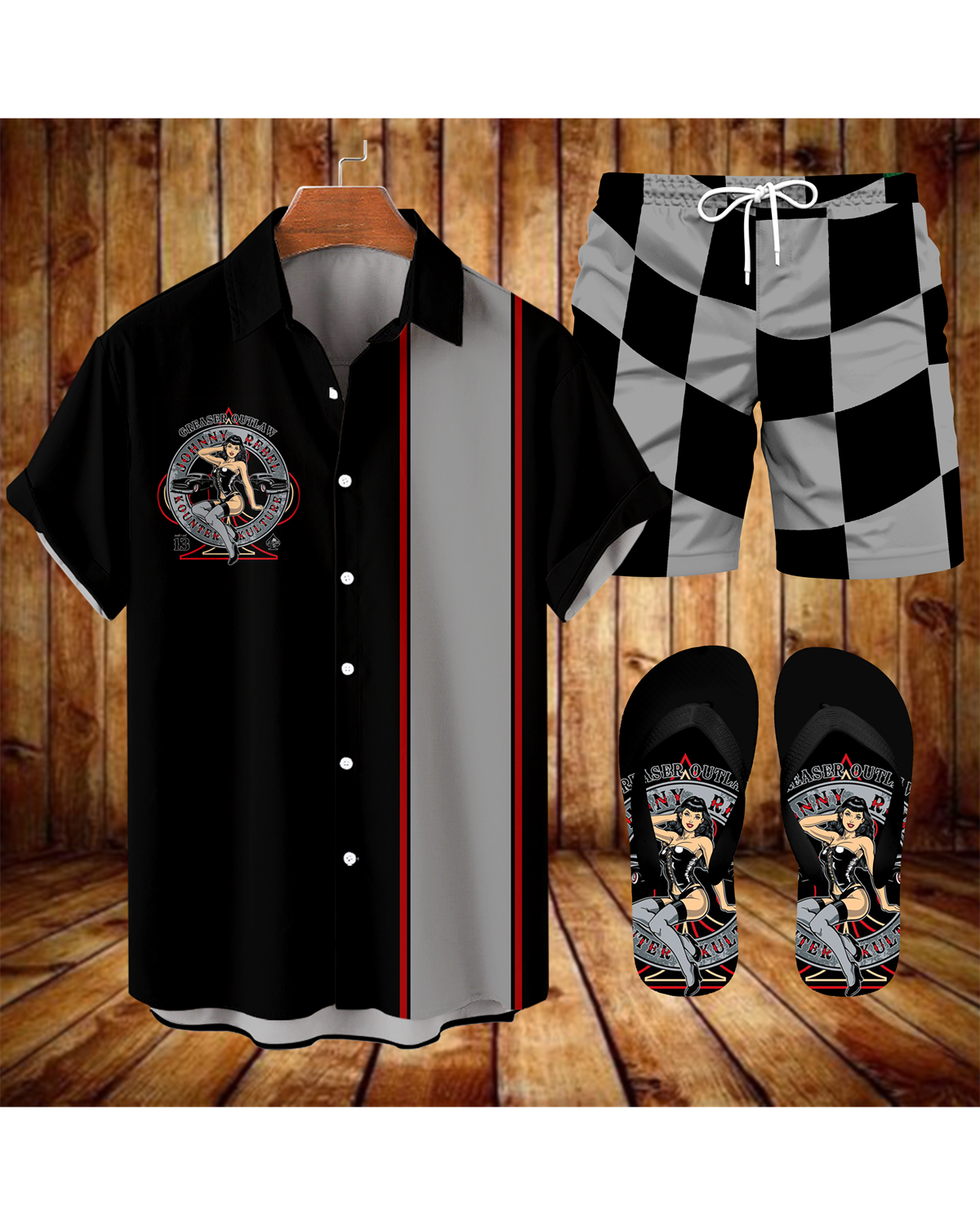 Ensemble trois pièces Suitmens pour homme, motif voiture classique printemps, chemise 072
