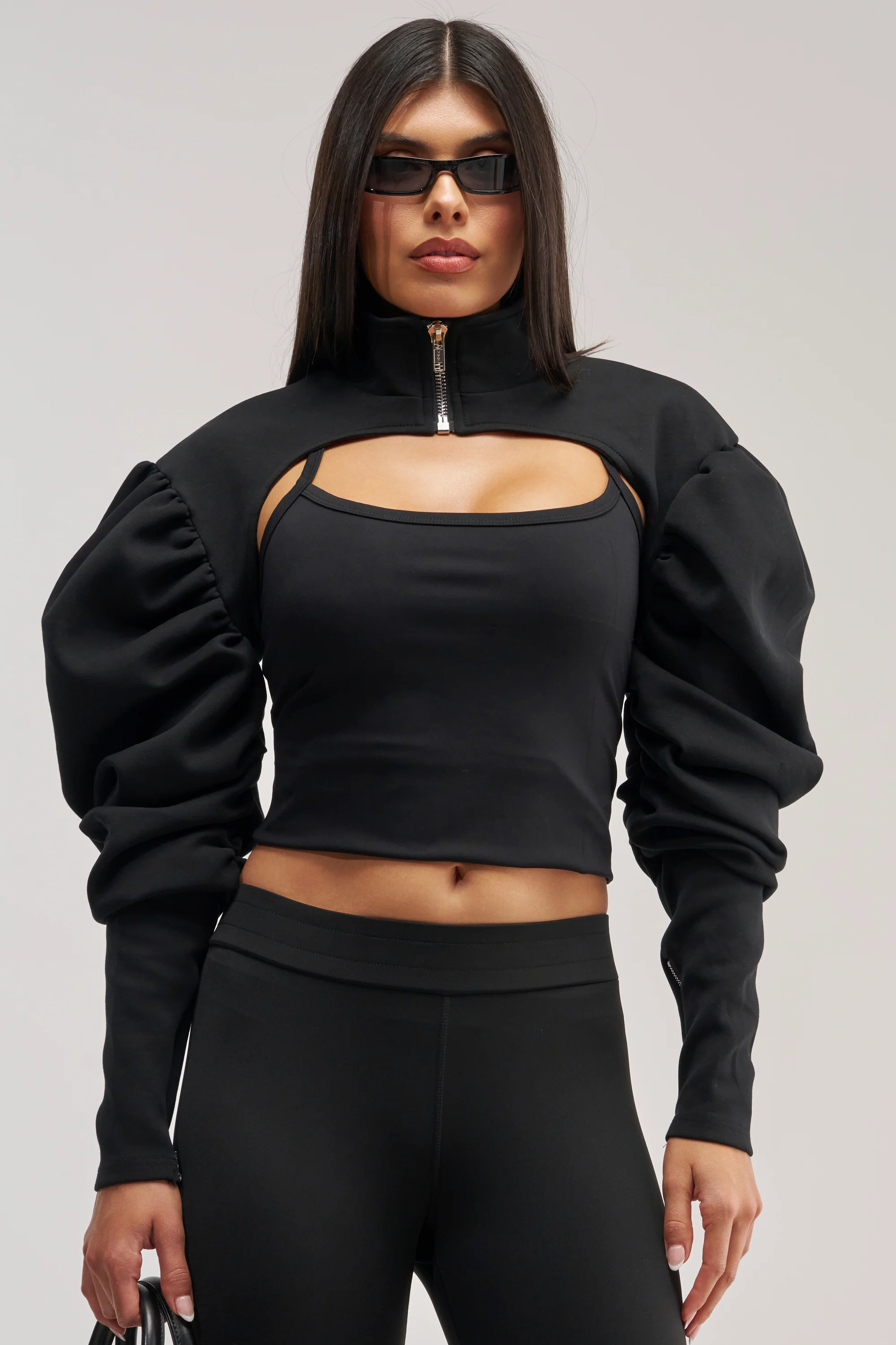 SCARLETT RUCHED SLEEVE BOLERO - Akira Store