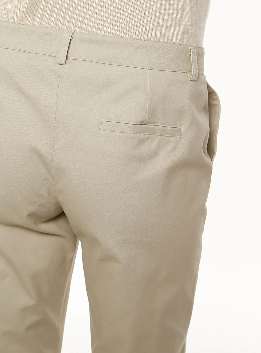 Pantacourt chino femme en coton beige