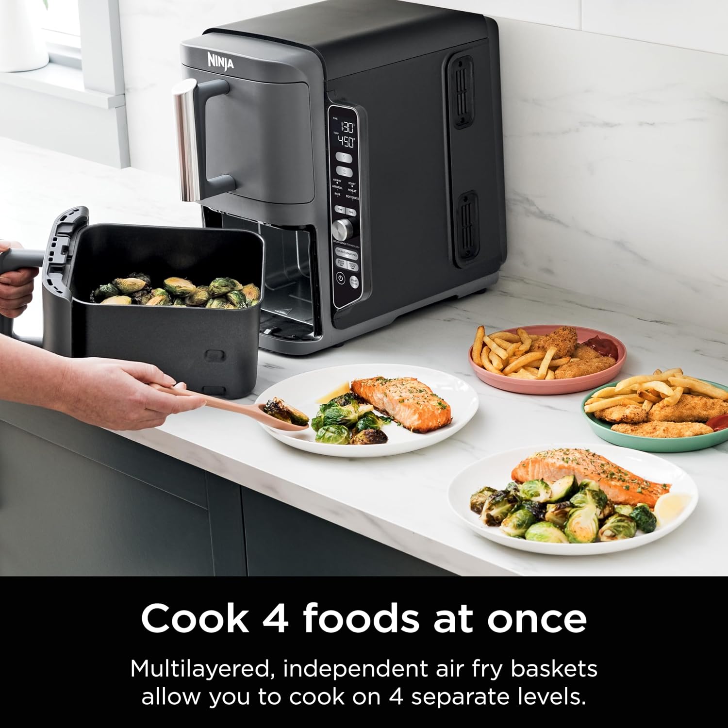 Ninja Air Fryer DoubleStack XL, 10 Qt, 6-in-1, Deep Gray, SL401