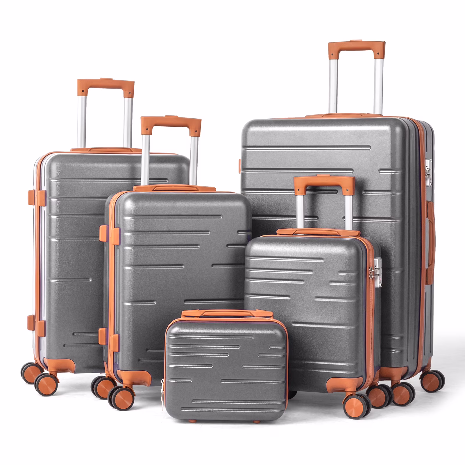 Zimtown Luggage 3 Piece Set Suitcase ABS Hardside Lightweight with TSA Lock Spinner Wheels, Beige