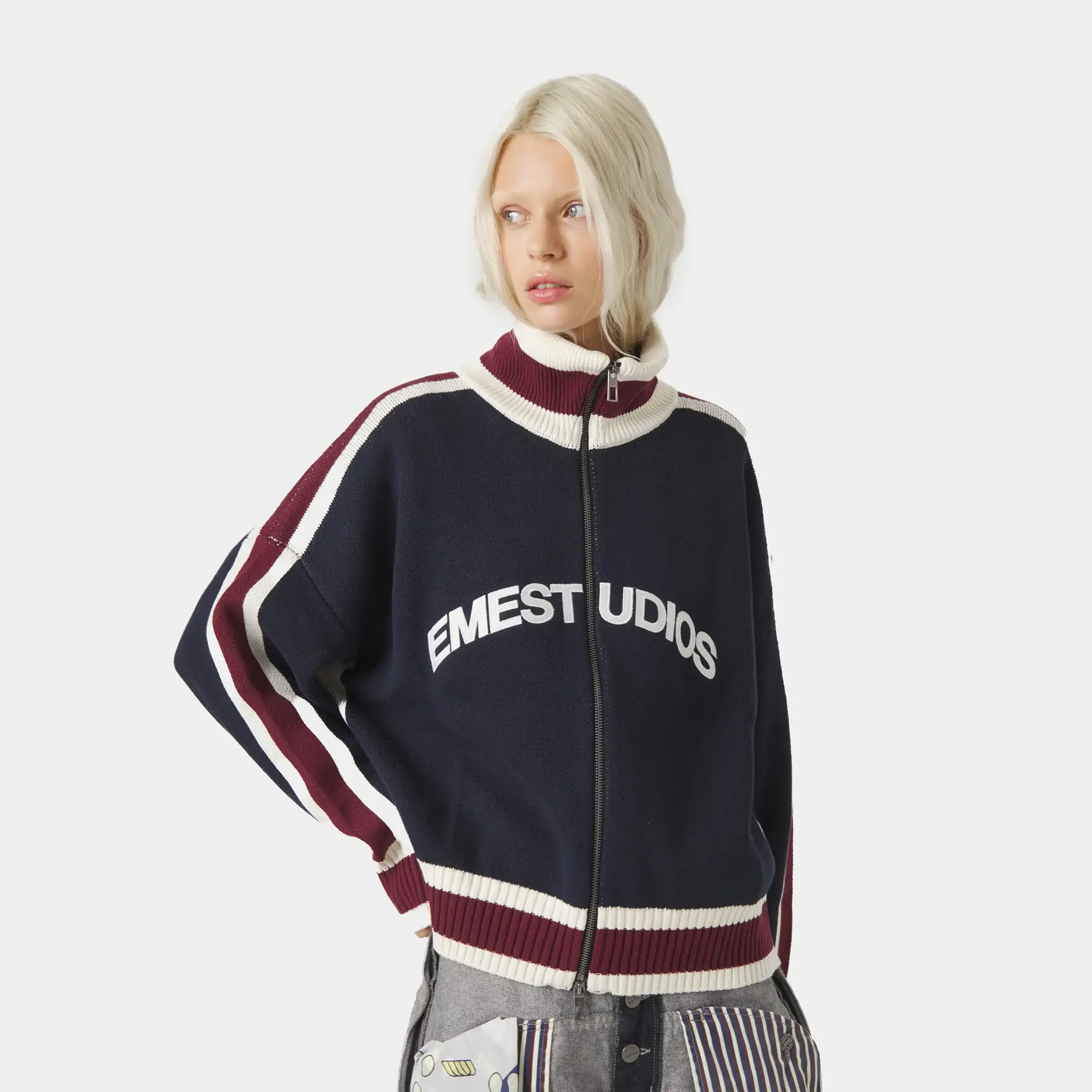 Echellor Navy Zipper Knit