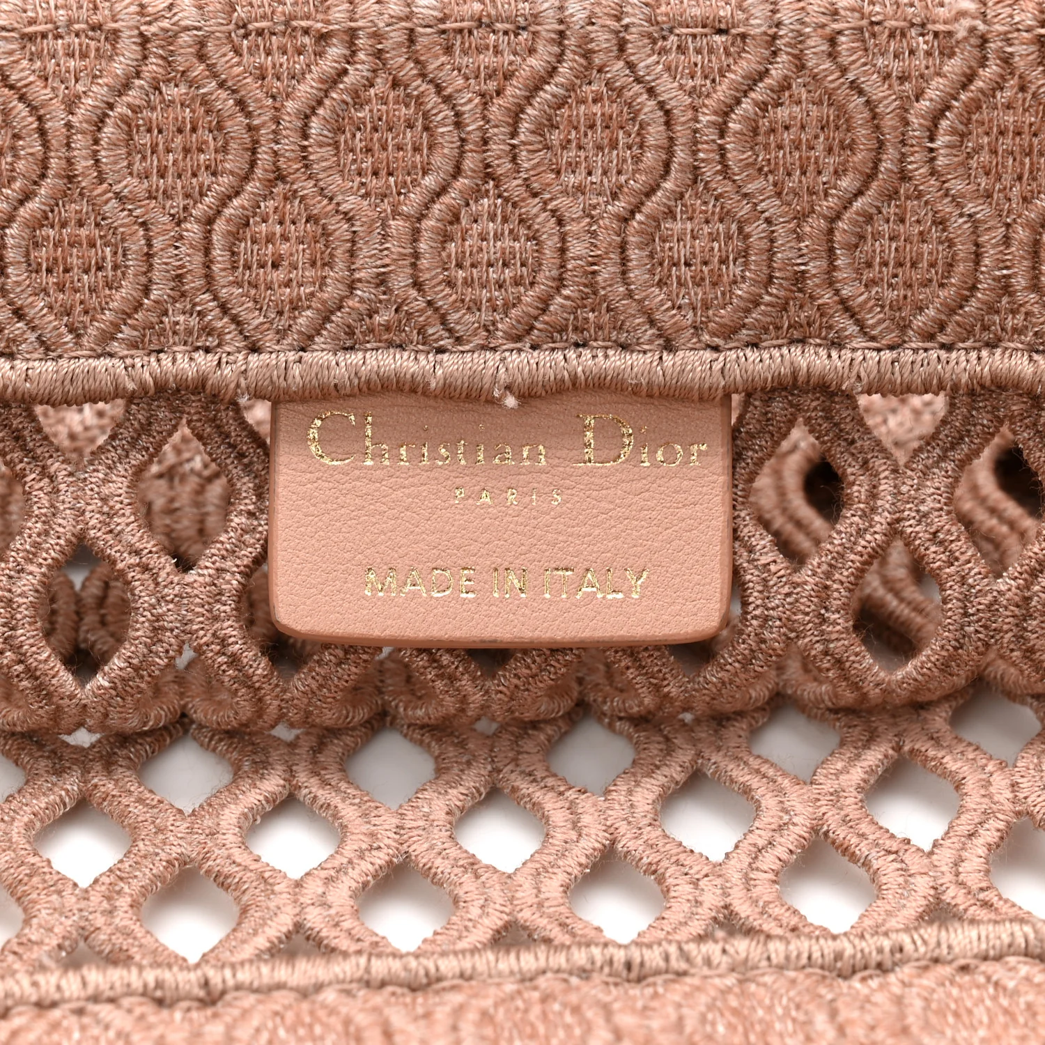 Mesh Embroidered Medium Book Tote Clay