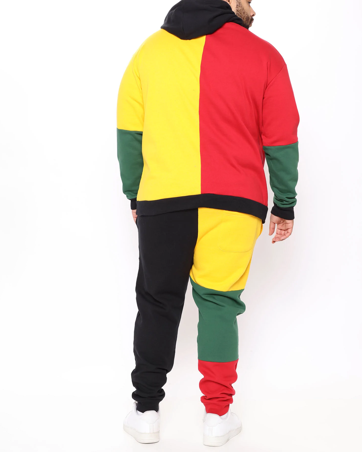 Ensemble de sweat à capuche imprimé colorblock pour homme