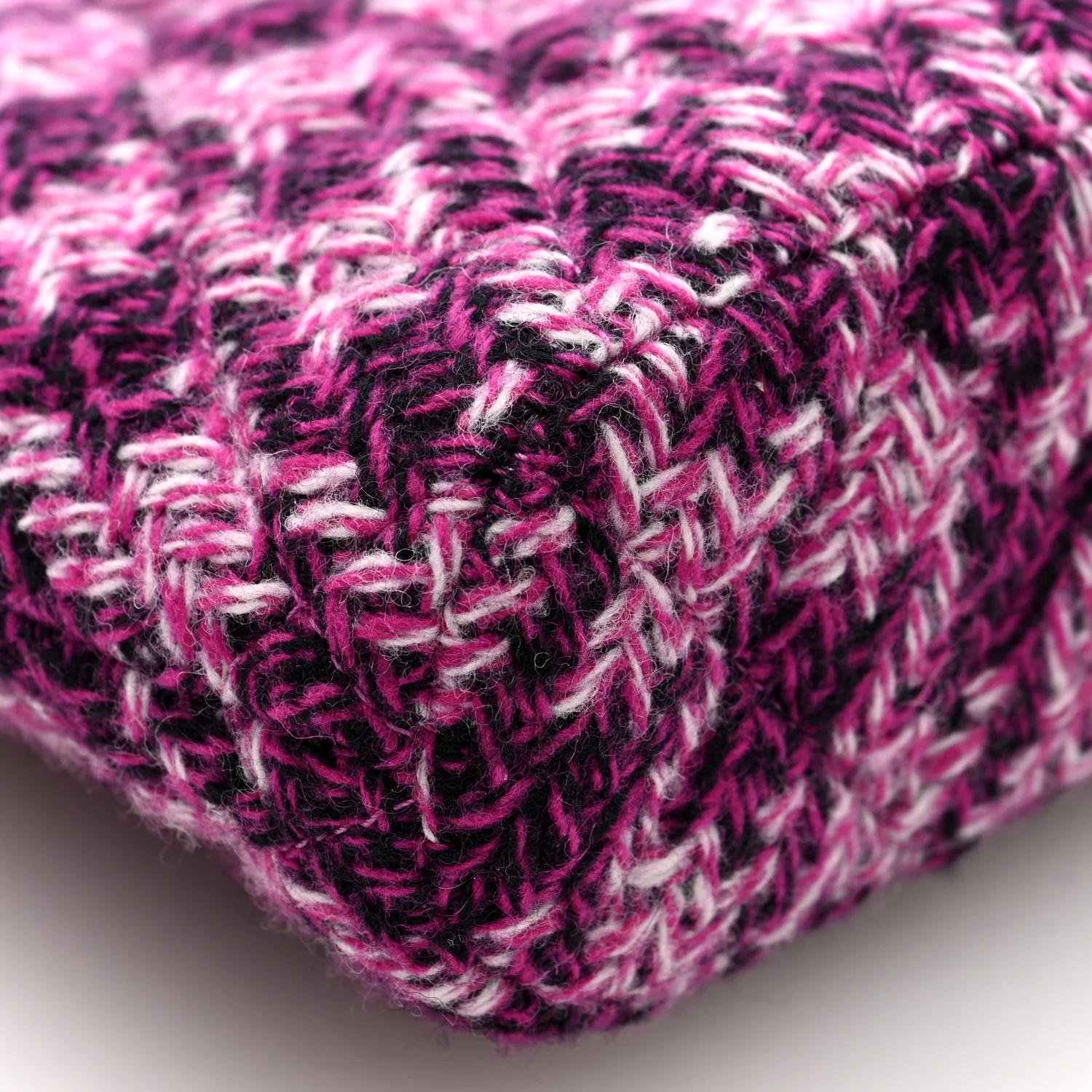 Tweed Quilted Mini Clutch With Chain Purple