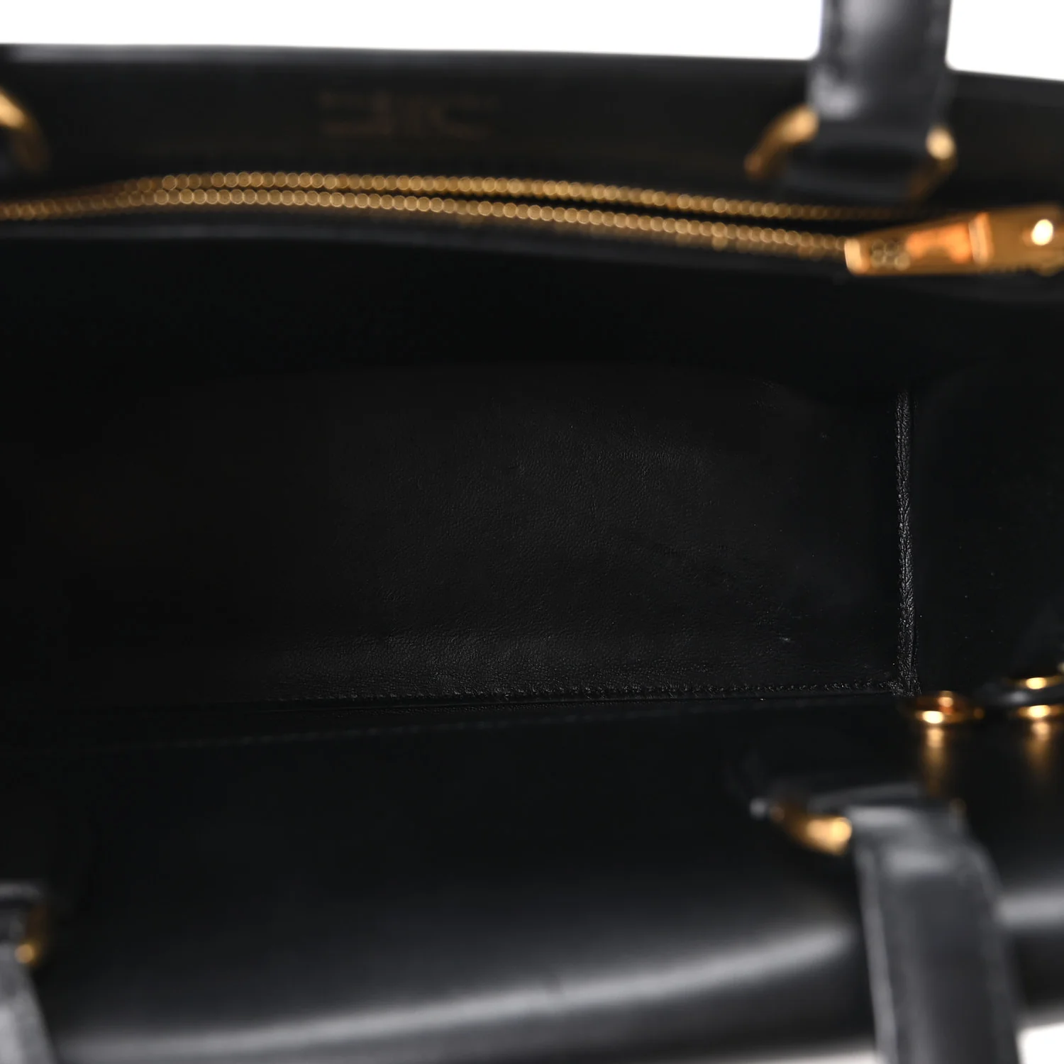 Shiny Box Calfskin Small Money Tote Black