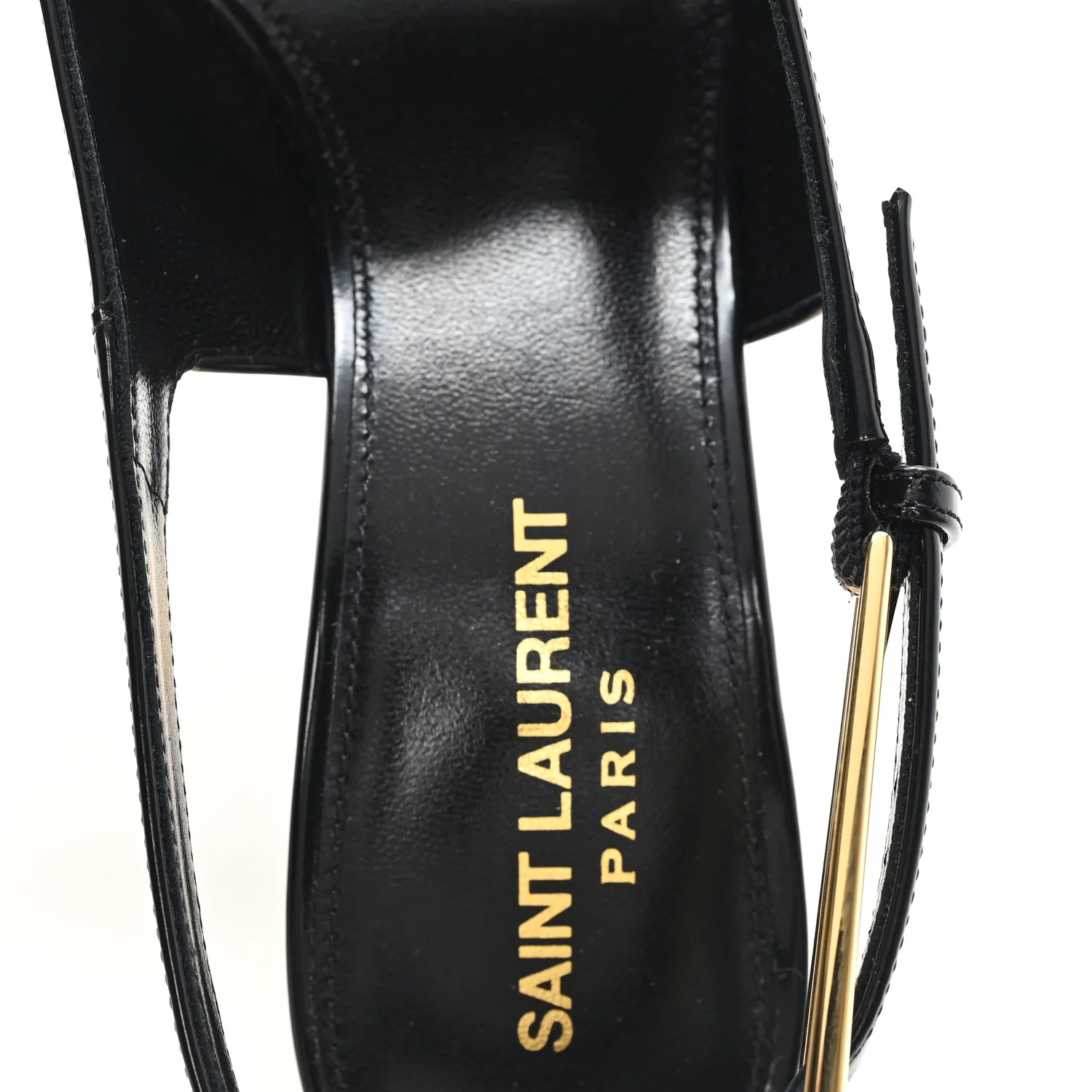 Glazed Calfskin Lee 110 Slingback Pumps 36.5 Black