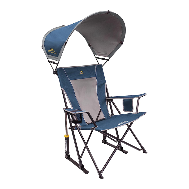 Fauteuil à bascule portable Outdoor Freestyle Rocker et chaise de camping ergonomique en nylon, bleu indigo