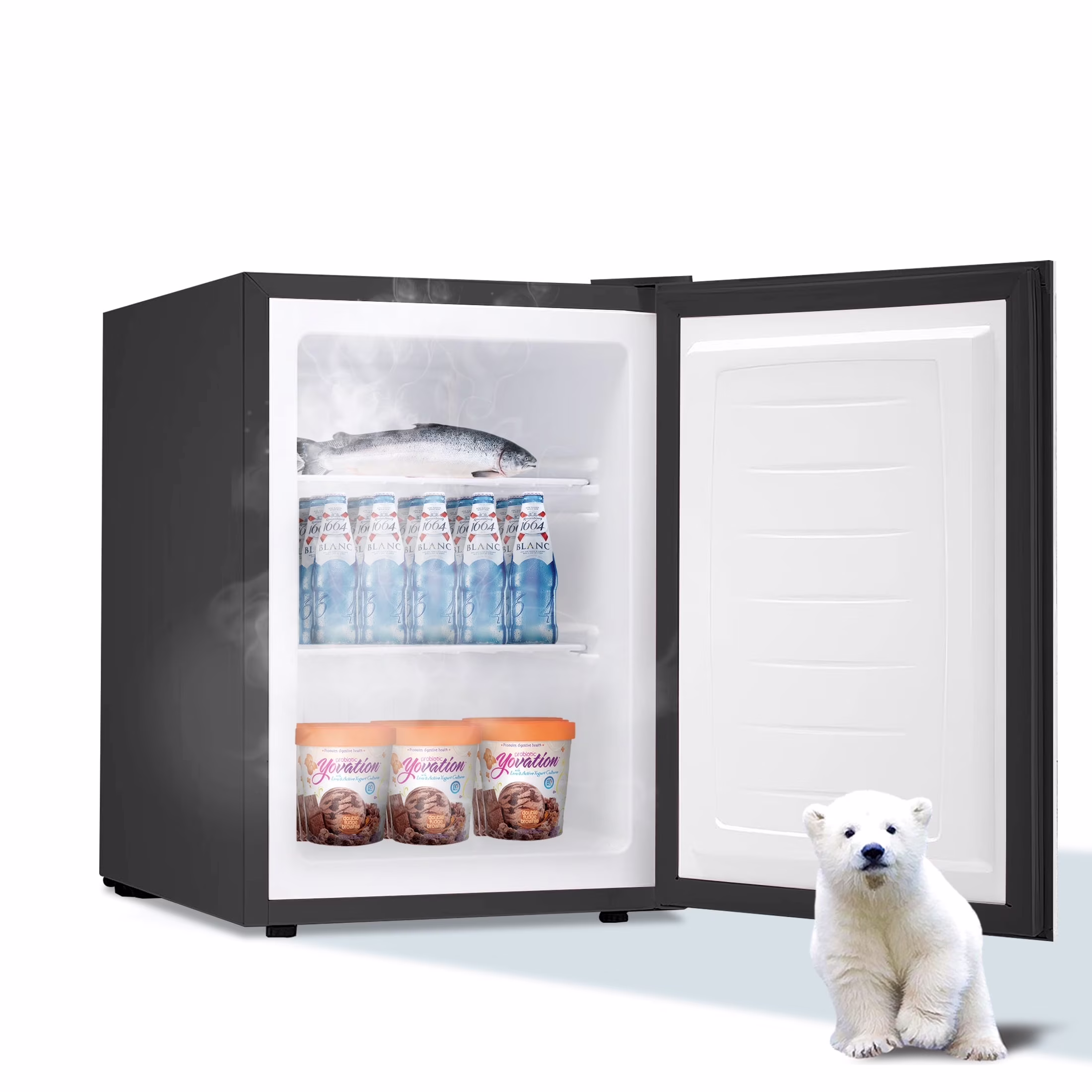 Upright Freezer, Energy Saving 2.1 Cu.ft Single Door Compact Upright Freezer with Reversible Door(White)(2.1 cu ft/White) - Image 5