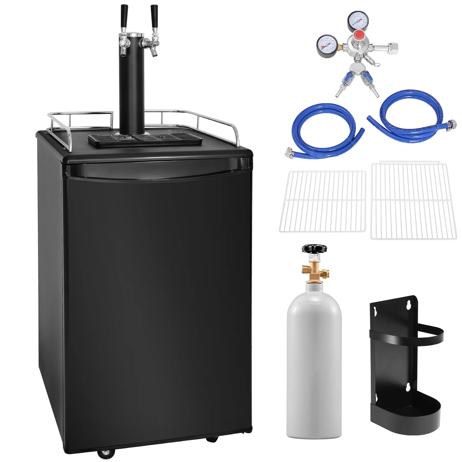 Draft Beer Dispenser Beer Kegerator Full Size Keg Refrigerator Dual Tap - Image 9