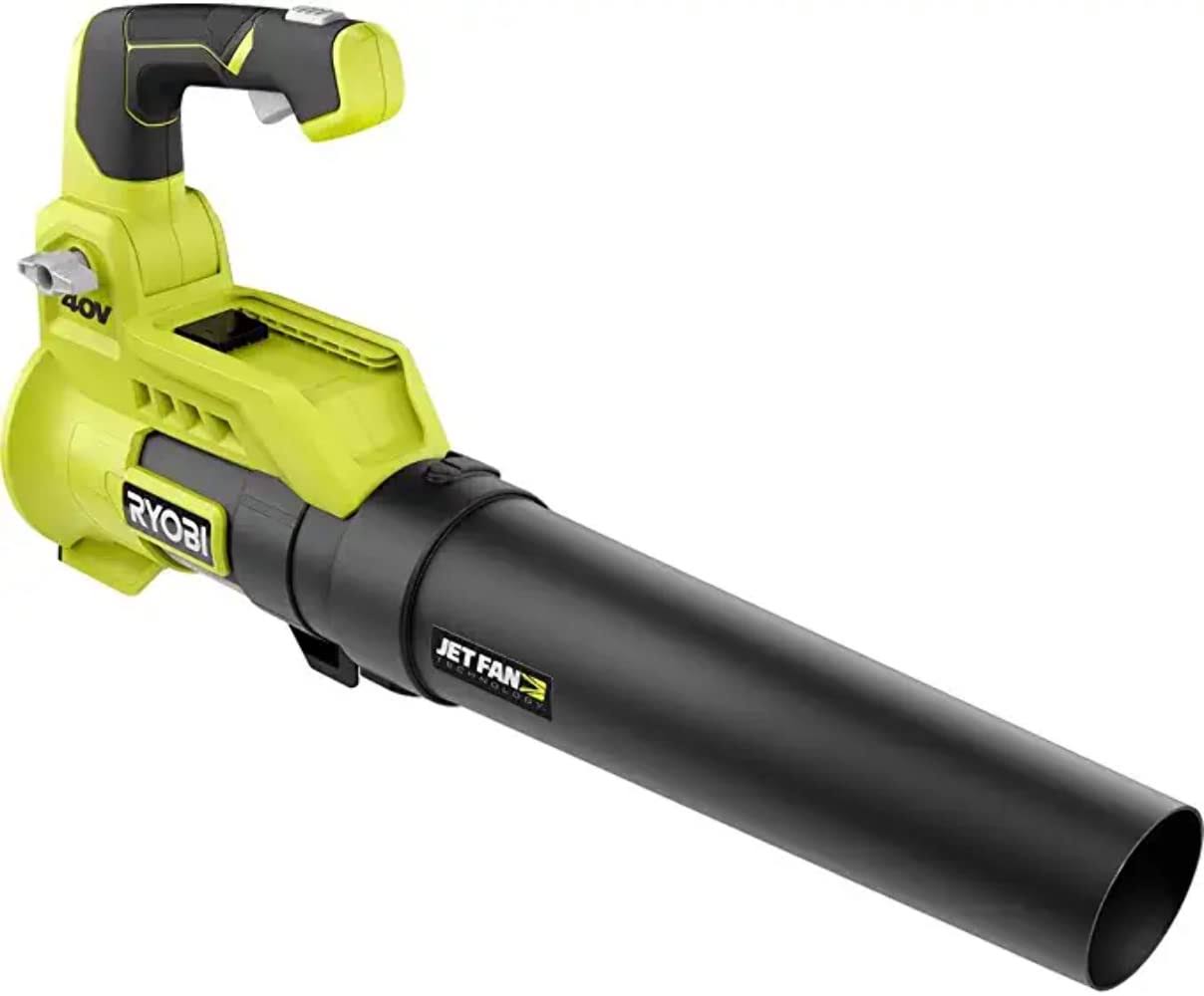 Ryobi 110 MPH 525 CFM 40-Volt Lithium-Ion Cordless Variable-Speed Jet Fan Bare Tool Leaf Blower, Battery and Charger Not Included