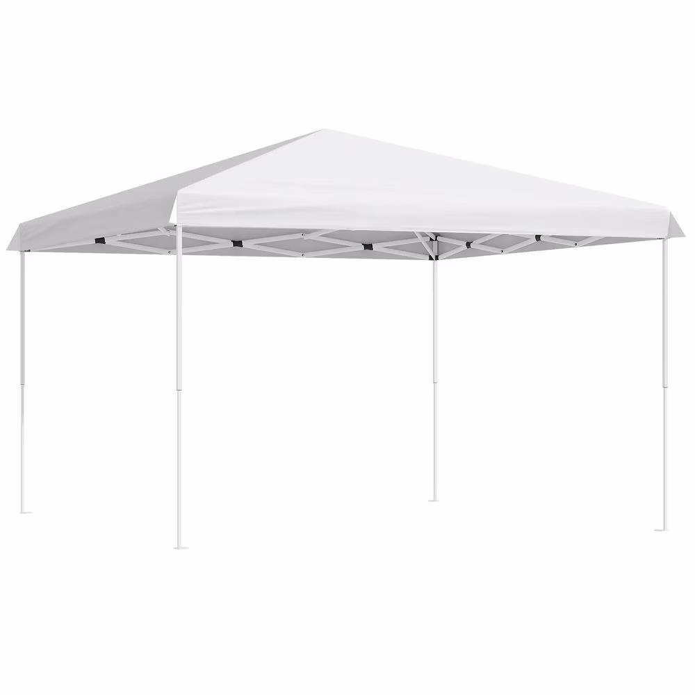 GVN Backyard Garden Canopy, Camping Canopy Screen Tent,13' x 13' Pop Up Canopy Tent, Instant Sun Shelter, Tents for Parties,White