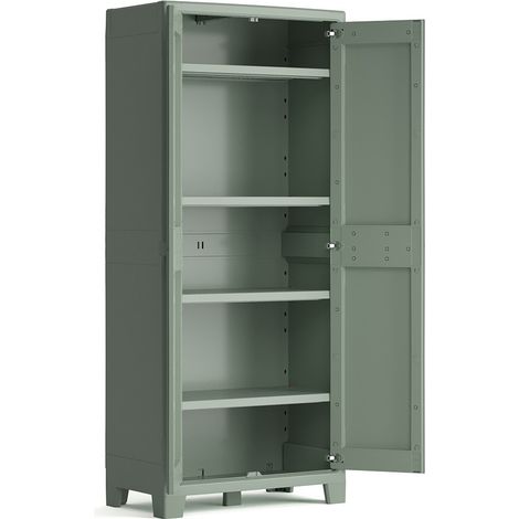 Keter – Armoire de jardin haute 182 cm – Résistante aux UV et à l'eau – 4 étagères réglables – Capacité de charge 30 kg — vue 2