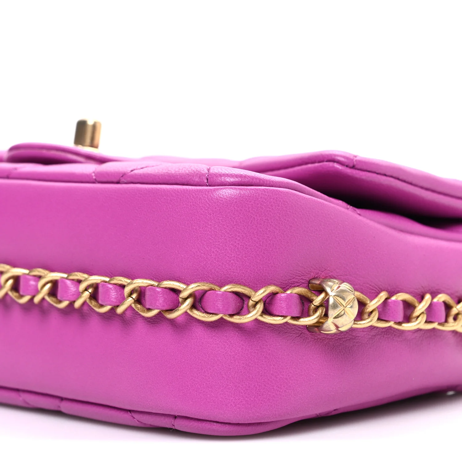 Lambskin Quilted CC Small Dynasty Flap Purple
