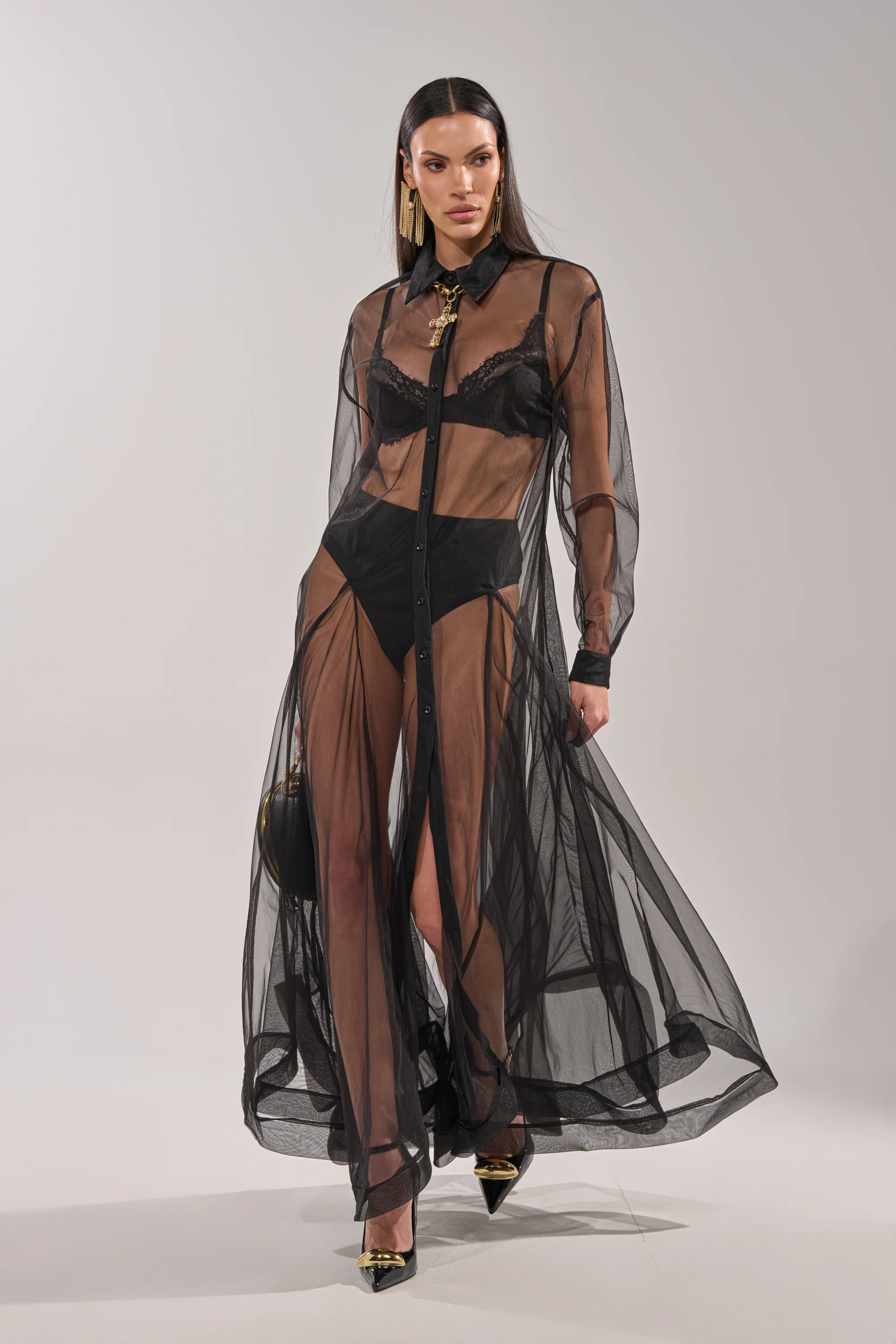 COOL GIRL MESH LAYERING MAXI DRESS - Akira Store