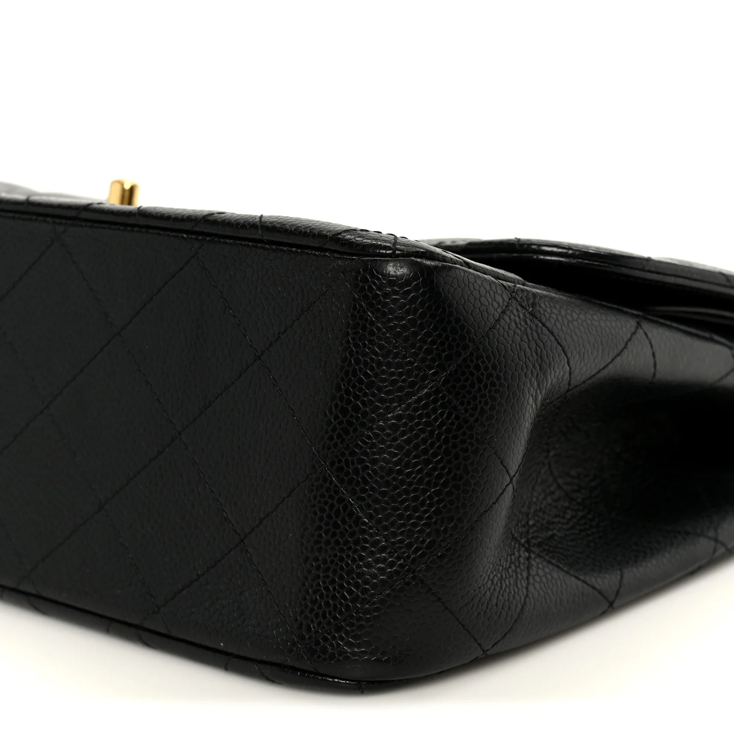 Caviar Quilted Jumbo Double Flap Black