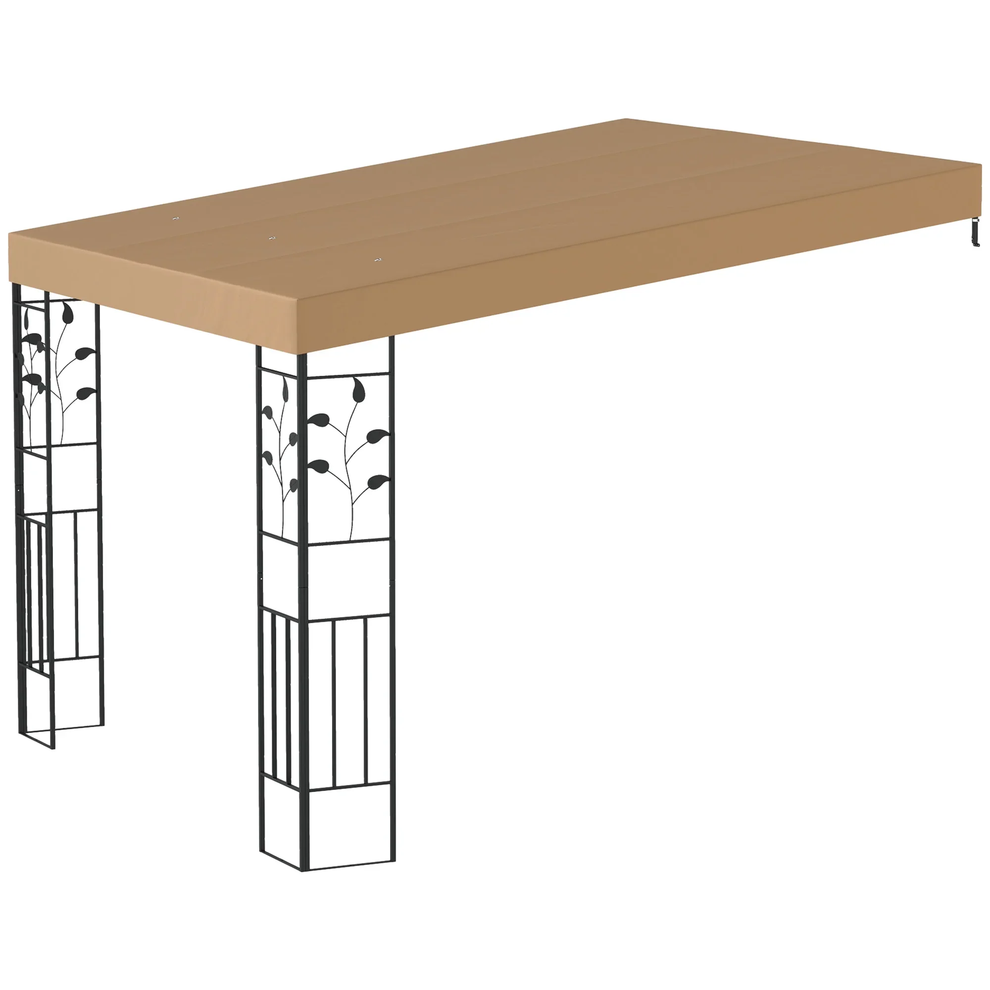 Outsunny 10' x 10' Outdoor Pergola Canopy, Metal Patio Canopy with Drainage Holes for Backyard, Garden, Porch, Coffee