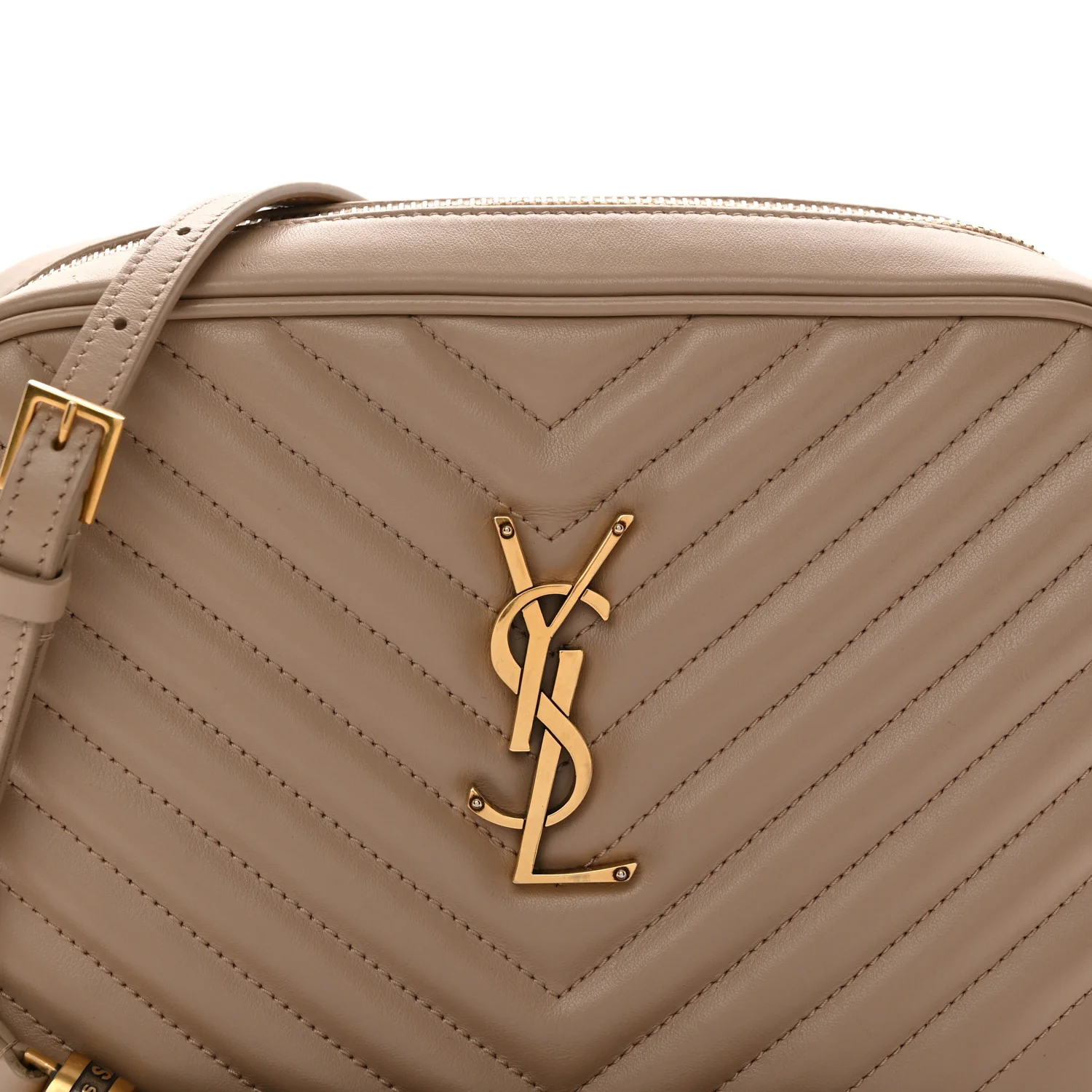 Calfskin Matelasse Monogram Lou Camera Bag Dark Latte