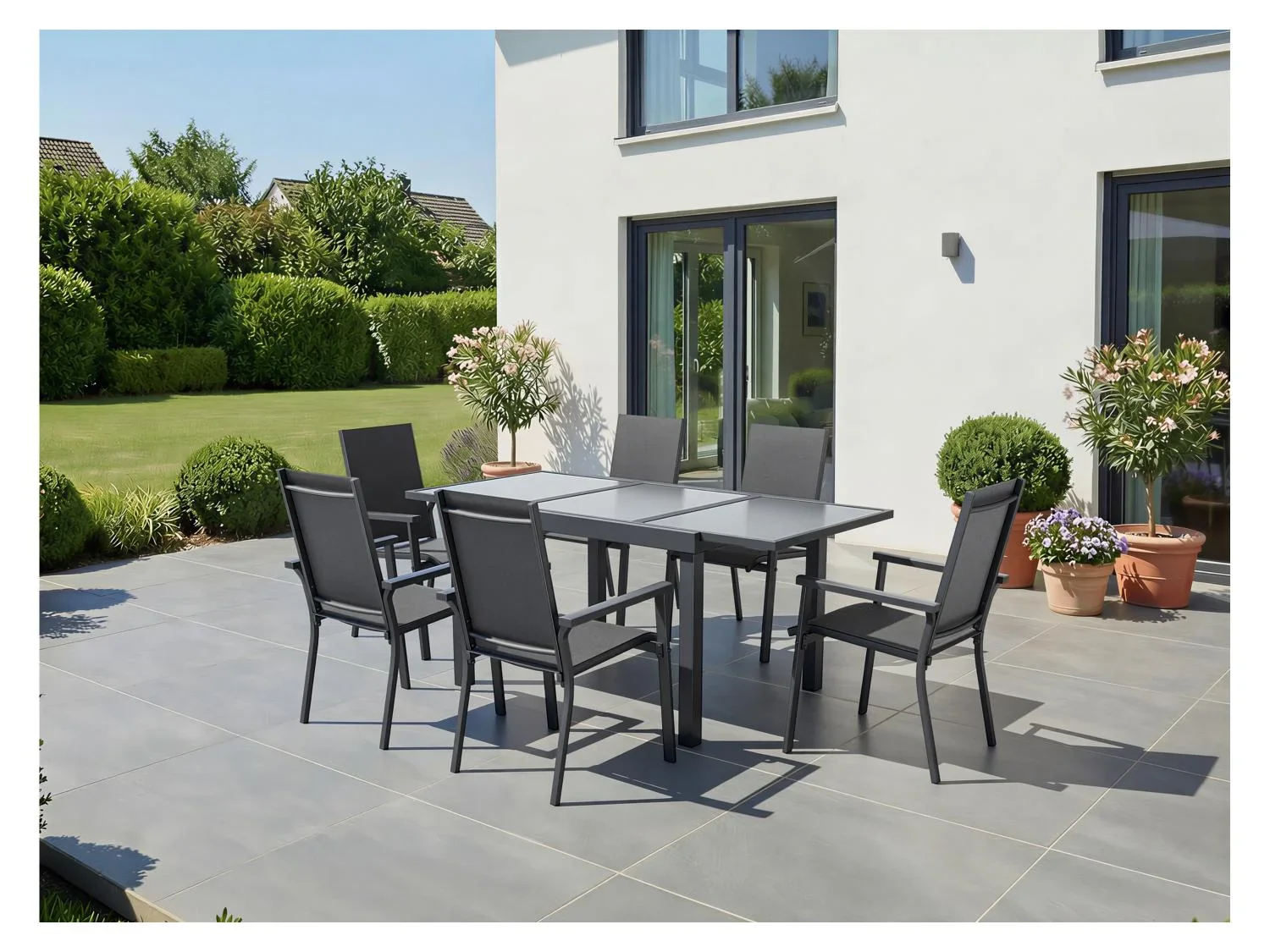 LIVARNO Table de jardin + Lot de 6 fauteuils Houston