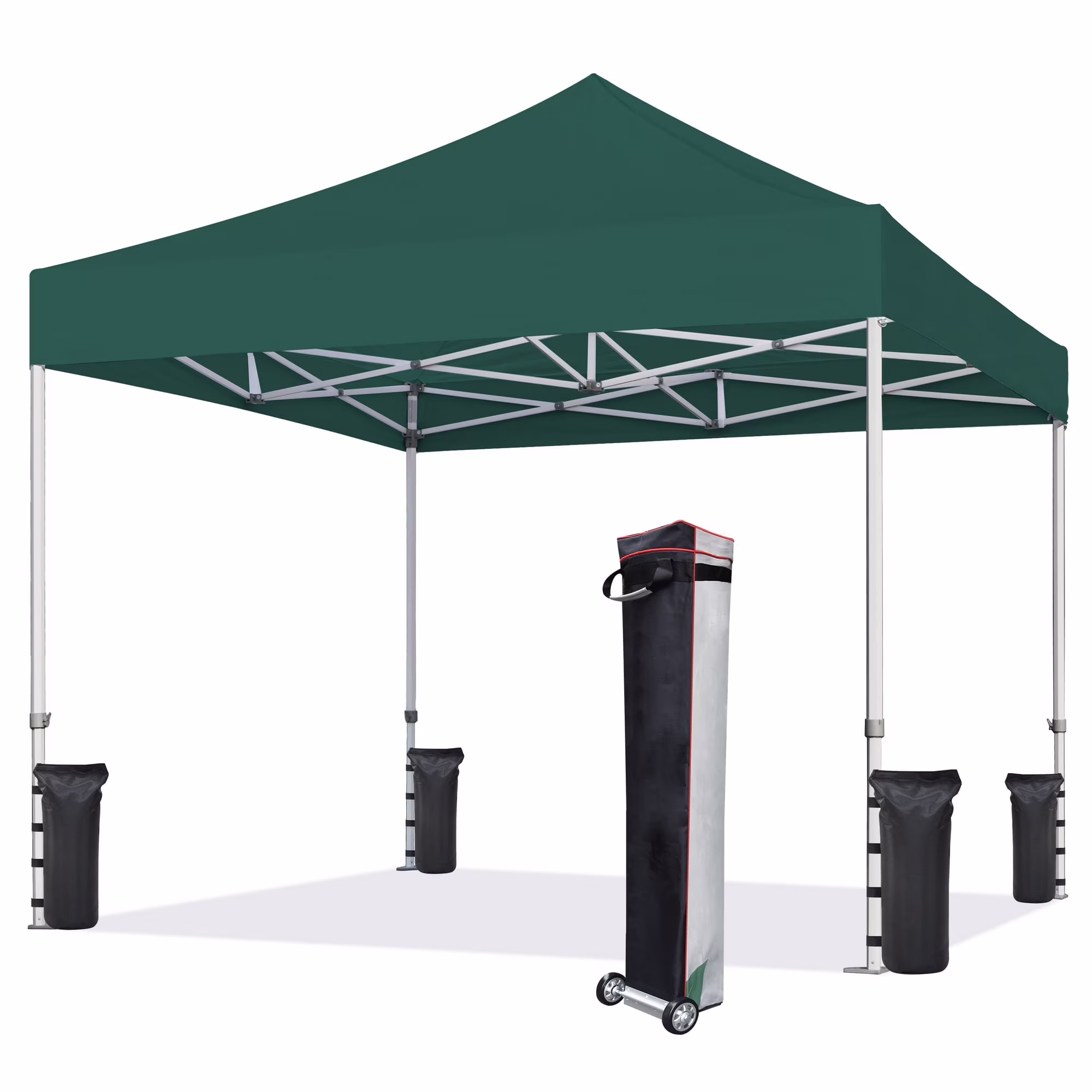Euromax Canopy 10' x 10' Emerald Pop up Canopy and 56lbs Instant Outdoor Canopy(Forest Green)