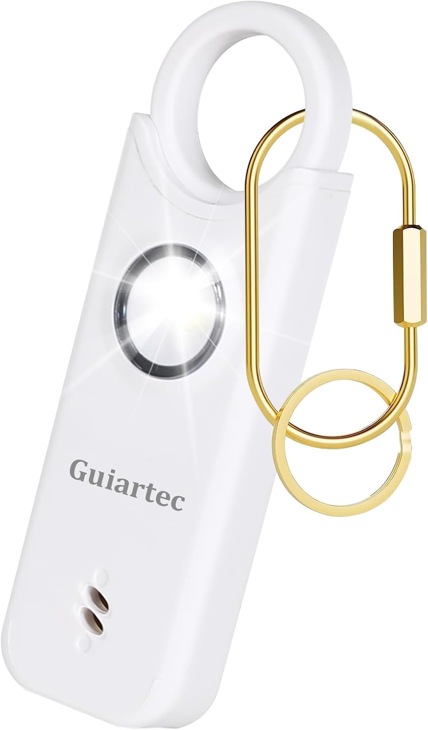 Rechargeable Personal Safety Alarm for Women, 135 dB Loud Self Defense Keychain Siren with LED Strobe Light, Personal Emergency Security Safe Devices Key Chain Alarms for Women Kids Elderly (White)