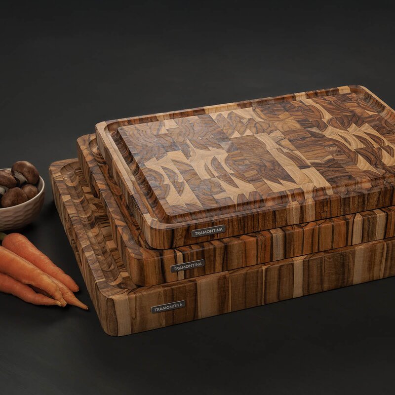 Skjærefjøl 45x34 cm endeved teak