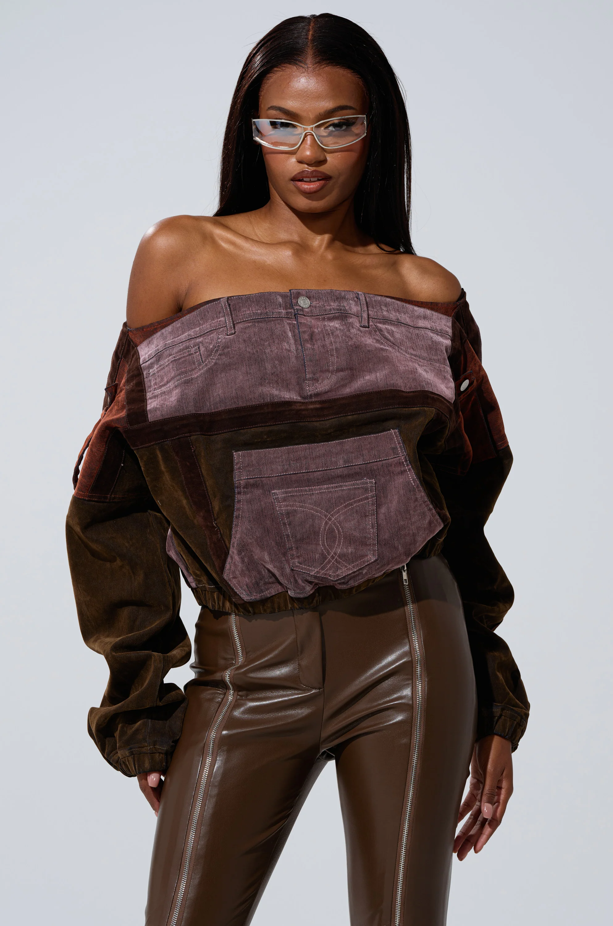 PATCH ME UP MINERAL WASHED SWEATSHIRT IN PURPLE - Akira Store