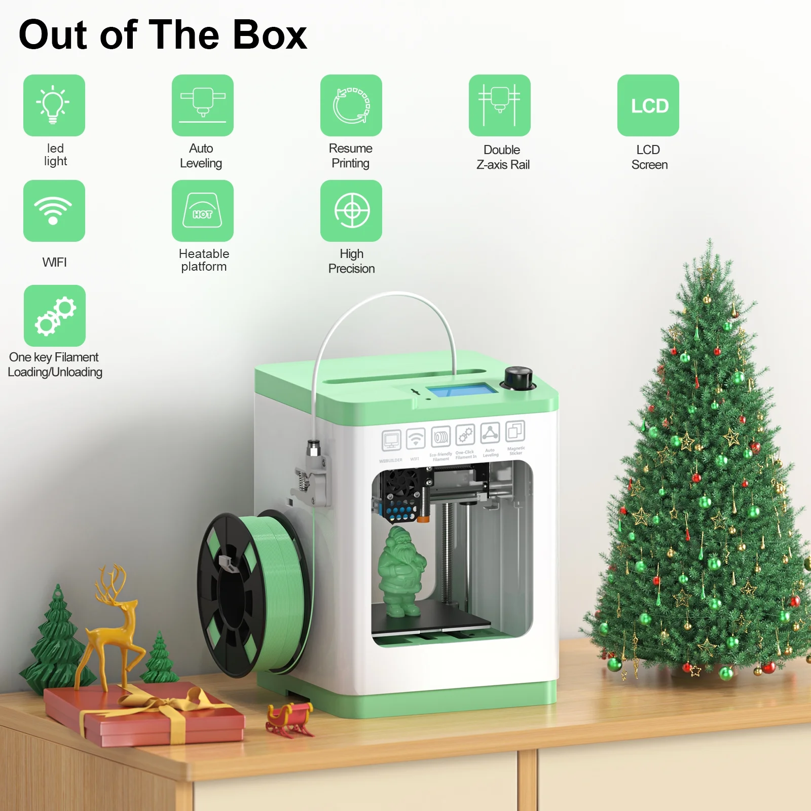 Tina2S 3D Printers with Wifi Control, Fully Assembled and Auto Leveling, Heated Plateform and LED Light, Priting Area 3.9x4.2x3.9 inches(Multicolor) - Image 5