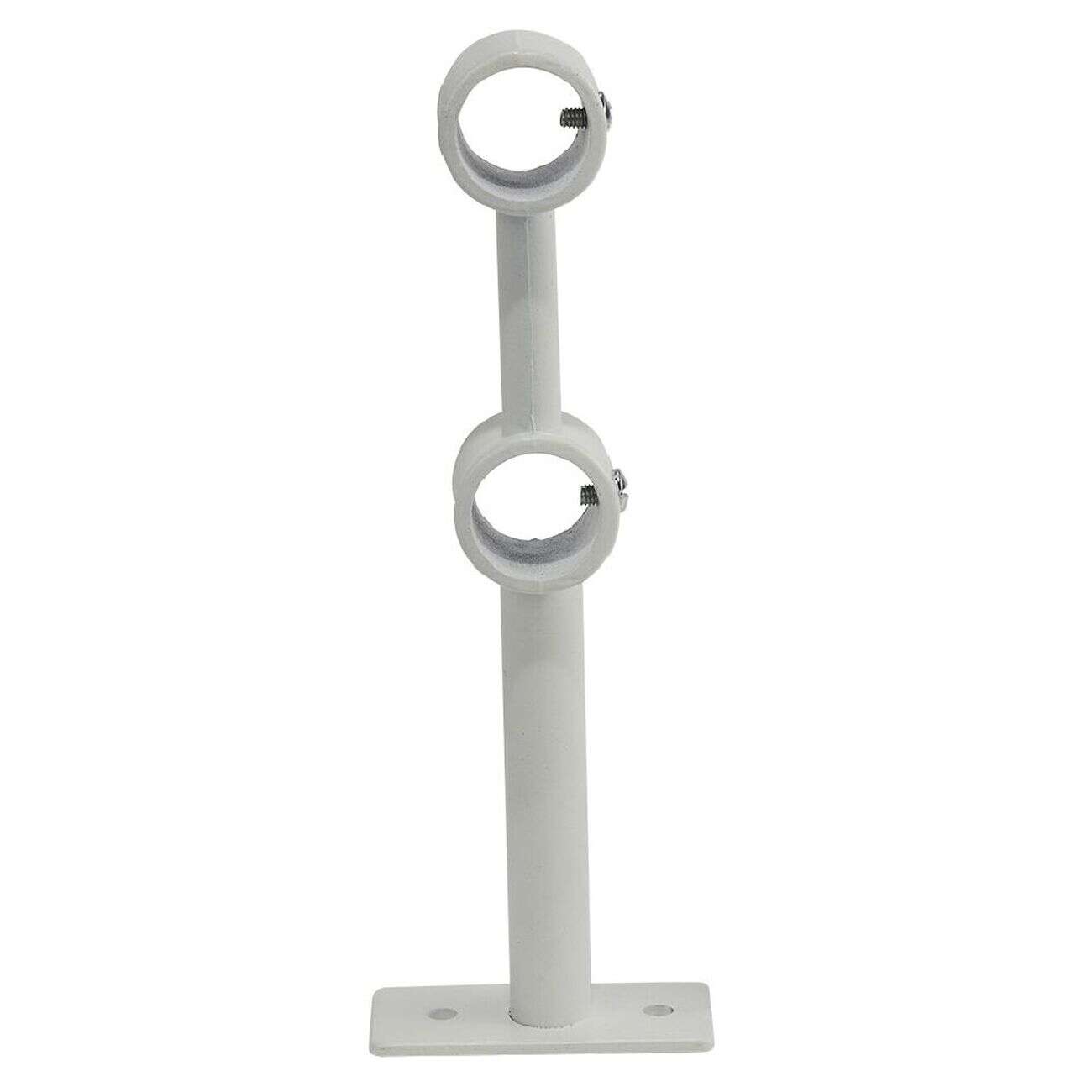 Support double extensible métal blanc pour tringle à rideau Ø20mm