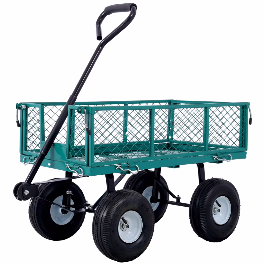 Steel Garden Cart, Heavy Duty 500 lbs Capacity Mesh Steel Garden Cart with Removable Mesh Sides, 180�� Rotating Handle and 9.5 in Tires, Utility Garden Carts and Wagons for Garden, Farm, Yard, Yellow(Yellow) - Image 3