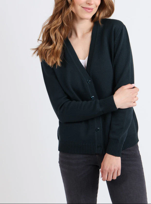 Gilet femme en laine vert sombre