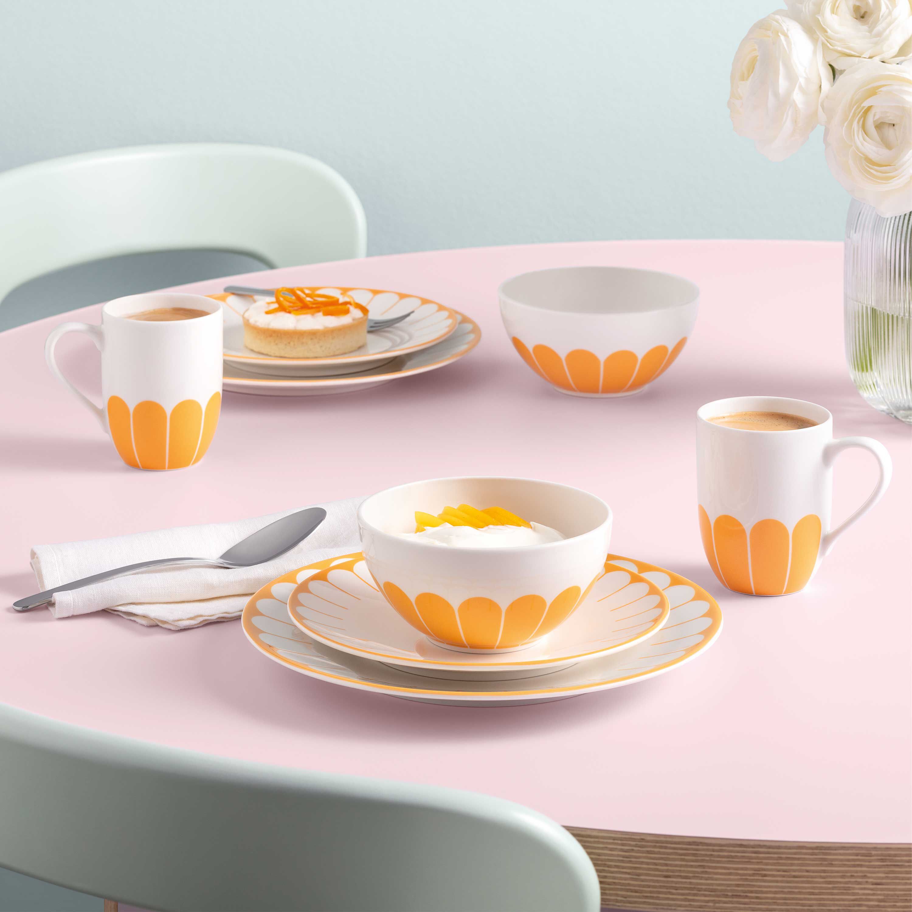 Fleur Cereal bowl - Yellow, 14.6 oz, Premium Porcelain