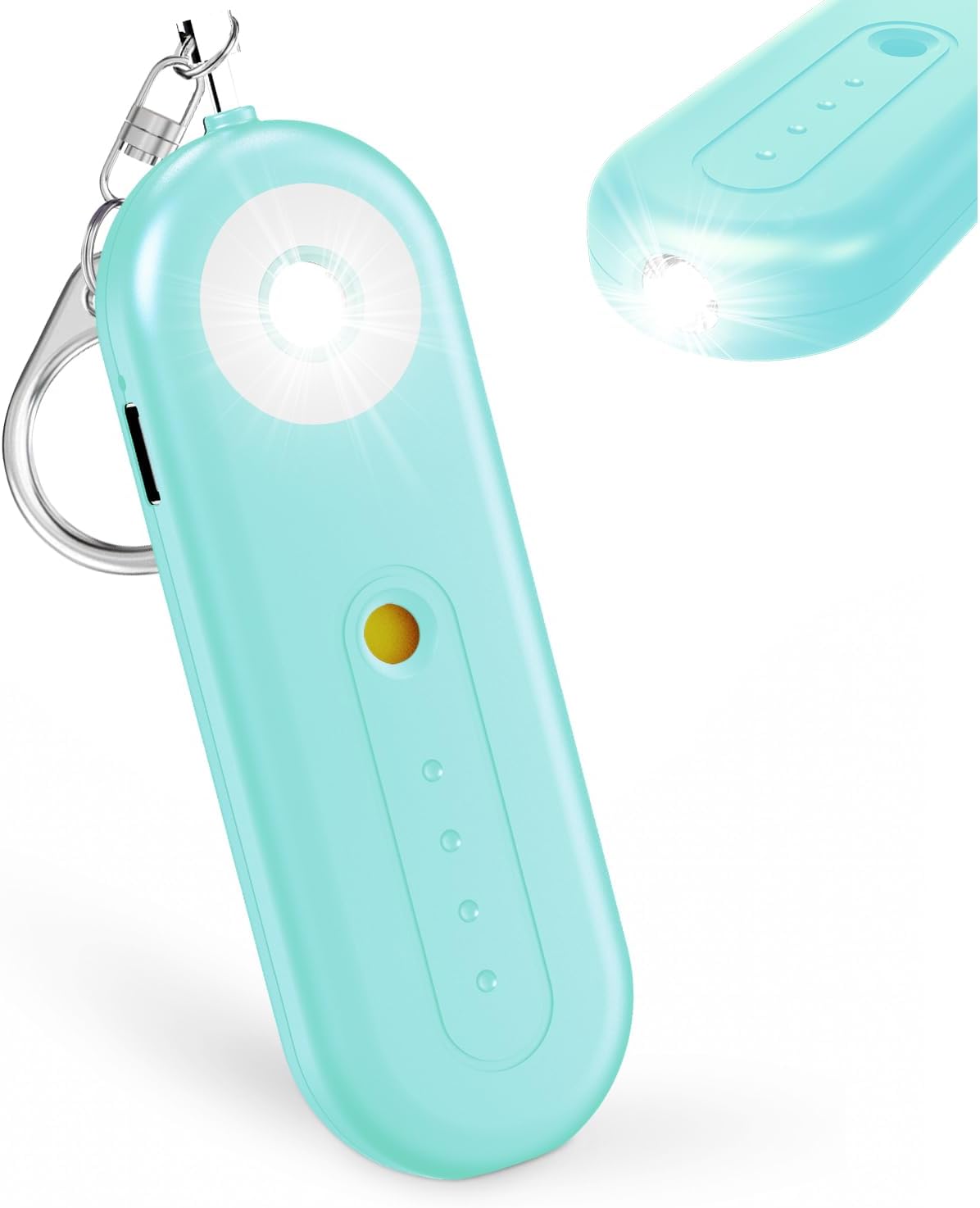 Rechargeable Personal Safety Alarm for Women - 130dB Self Defense Keychain Alarm Whistle with SOS Strobe Light, Low Battery Notice - Security Protection Devices for Kids Elderly College Essentials