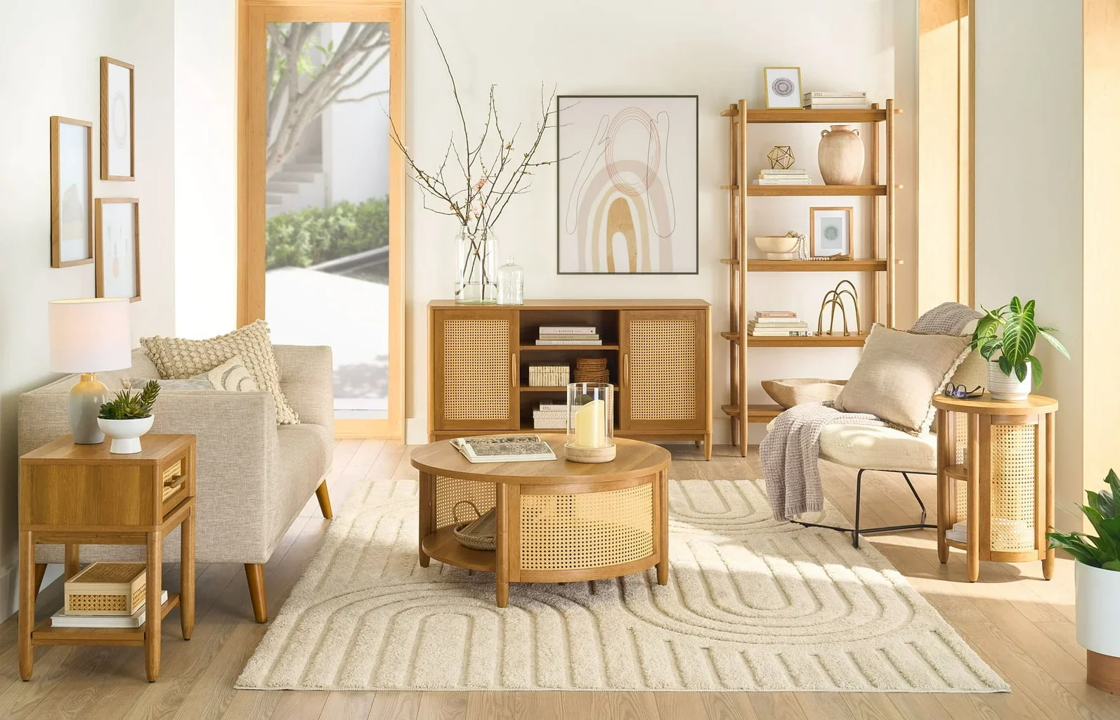 Better Homes & Gardens Springwood 5 Shelf Bookcase with Solid Wood Frame, Light Honey Finish