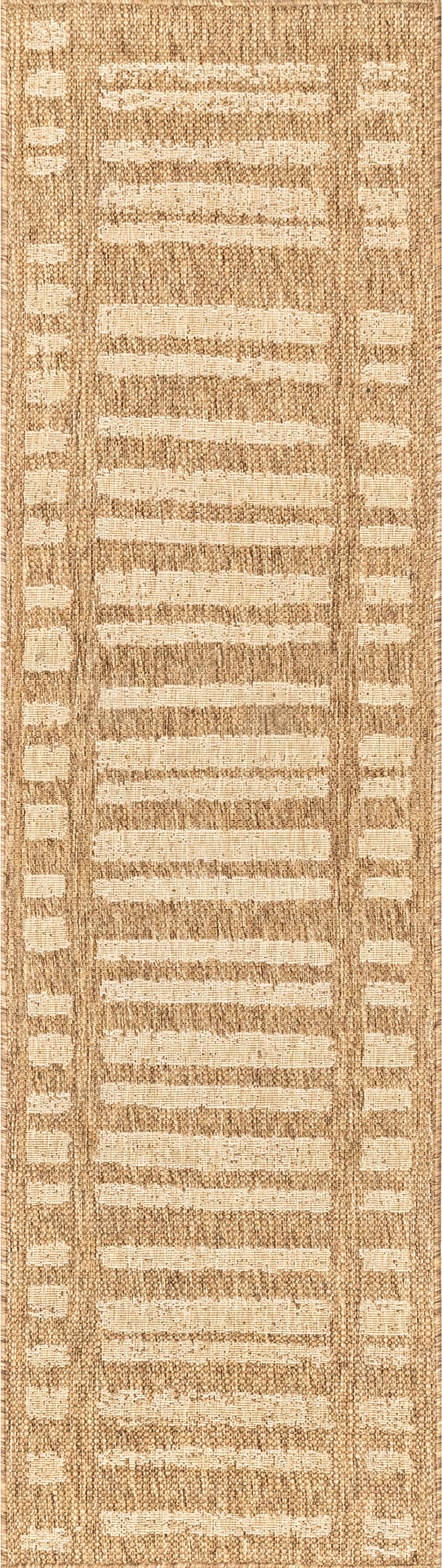 nuLOOM Marin Contemporary Beige 2 ft. x 8 ft. Indoor/Outdoor Runner Rug