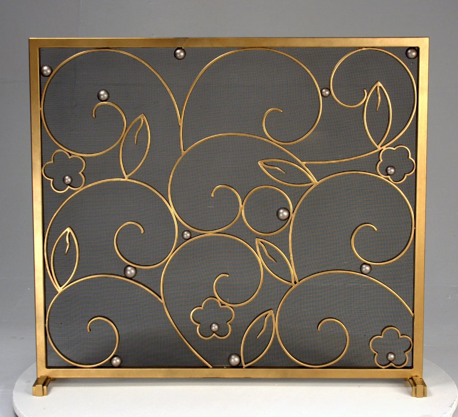 Freestanding Edgar Brandt Foyer Fireplace Screen - TA Screen Specialist, Inc.