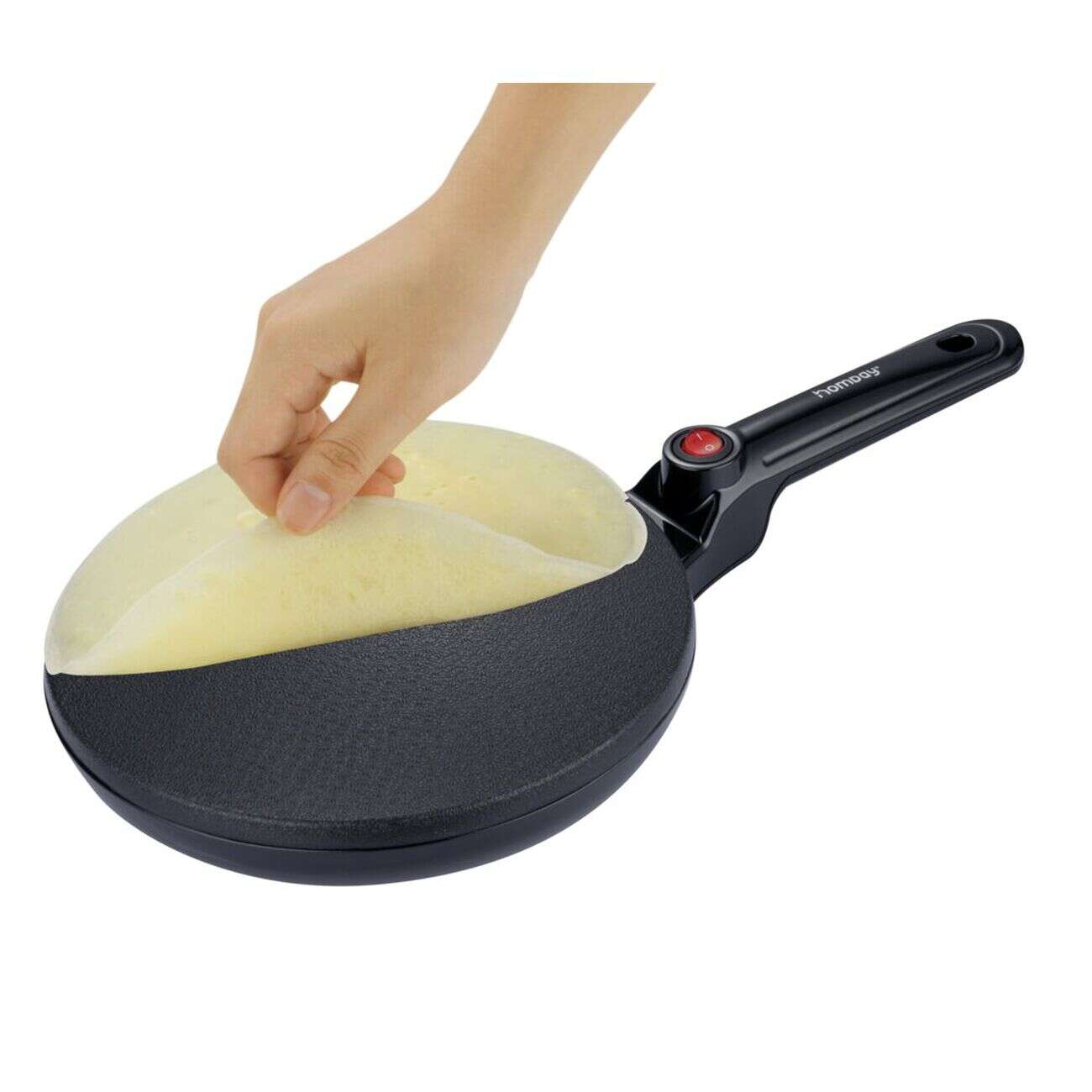 Crépière inversée électrique en alu noir Ø24cm 800W