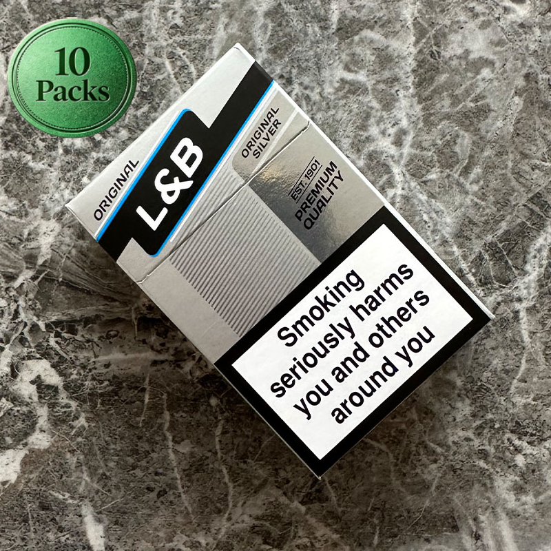 L&B Original Silver 20s Cigarettes x 10 Packs /1 Carton