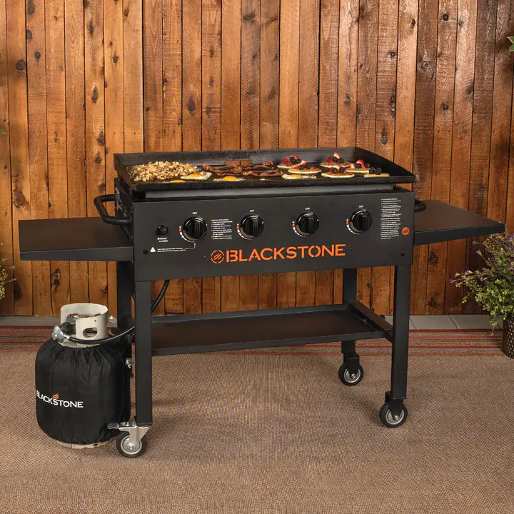 Plaque de cuisson Blackstone à 4 brûleurs de 91 cm avec tablettes latérales