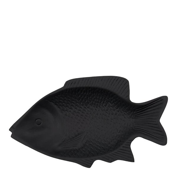 Veggkunst Fish 30x16,5 cm svart