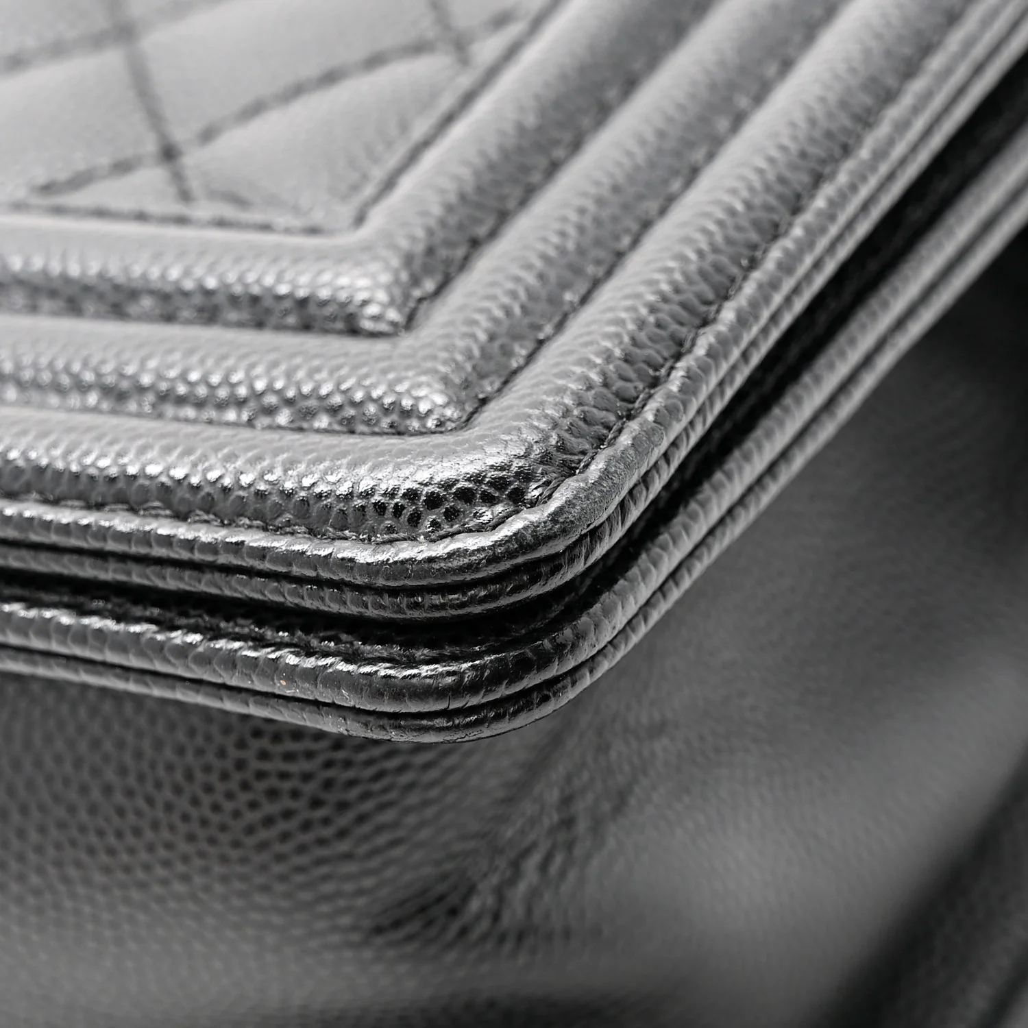 Caviar Quilted Small Boy Flap Black