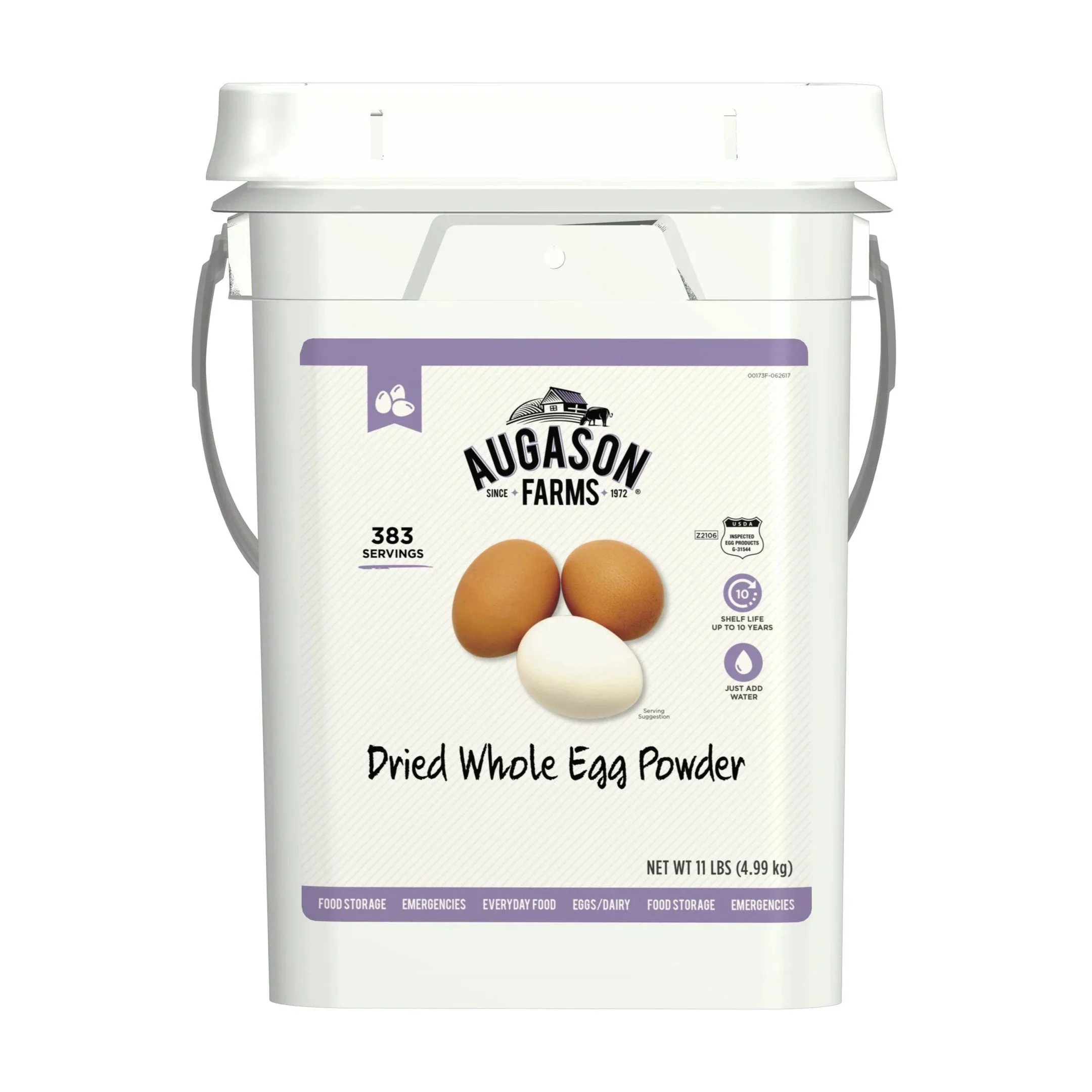 Dried Whole Egg Powder Emergency Food Supply 11 Pound 4-GALLON Pail 383 Servings
