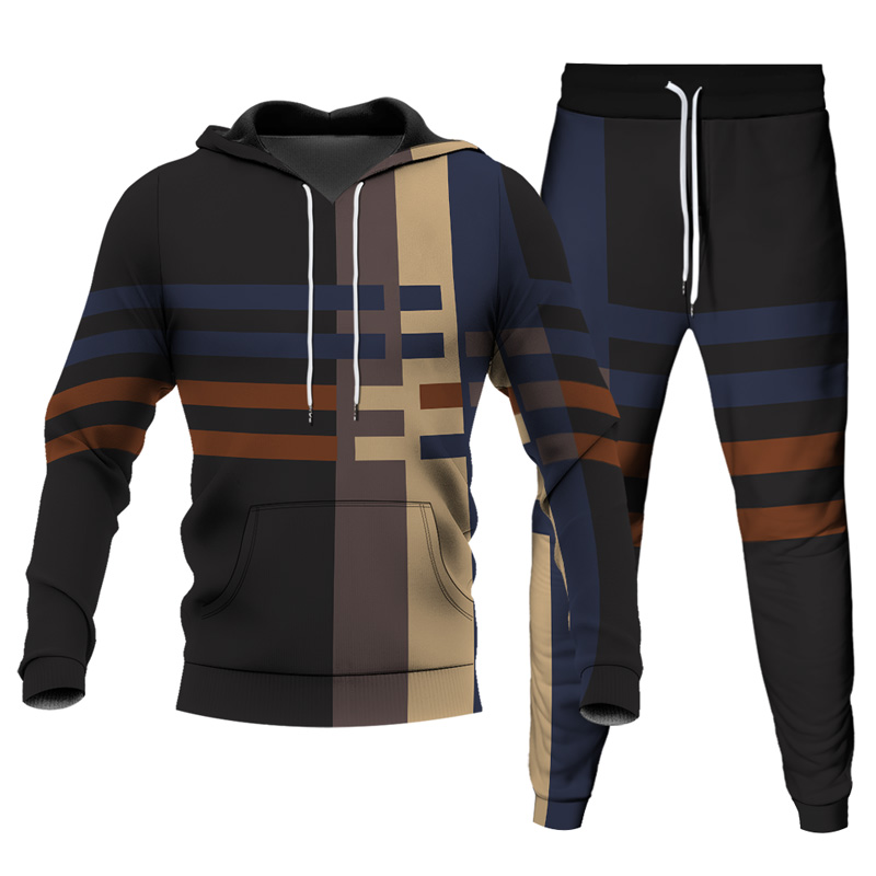 Ensemble de sweat à capuche imprimé personnalisé pour homme 016